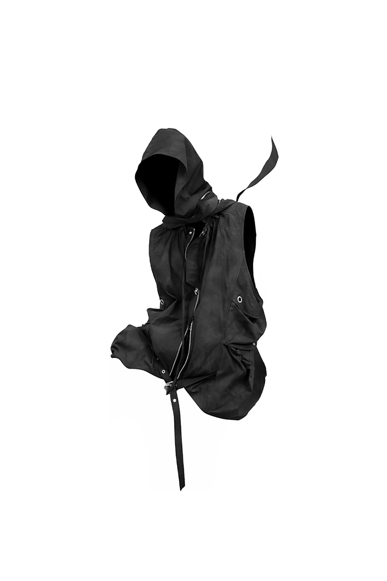 RELABEL Detachable Hood Big-Pocket Vest, premium urban and streetwear designers apparel on PROJECTISR.com, RELABEL