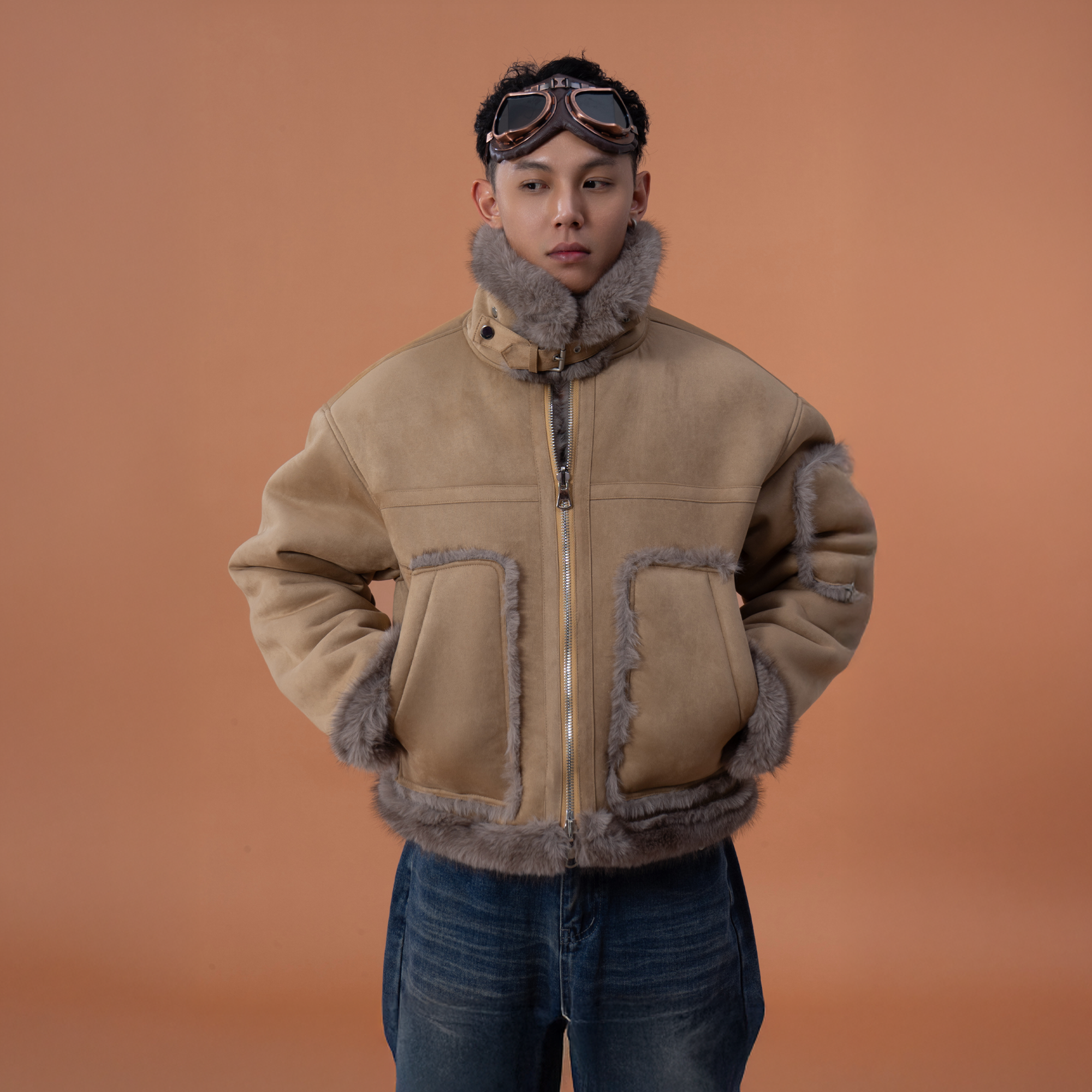 CLP Reversible Faux Fur Biker Jacket