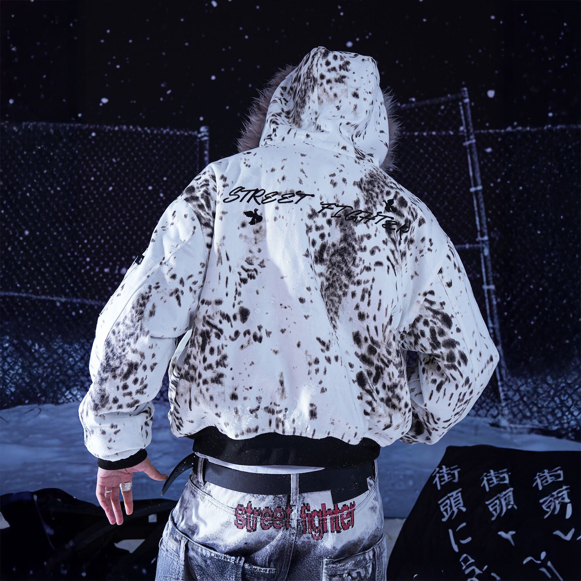 VINKID Leopard Faux Fur Hooded Padded Jacket