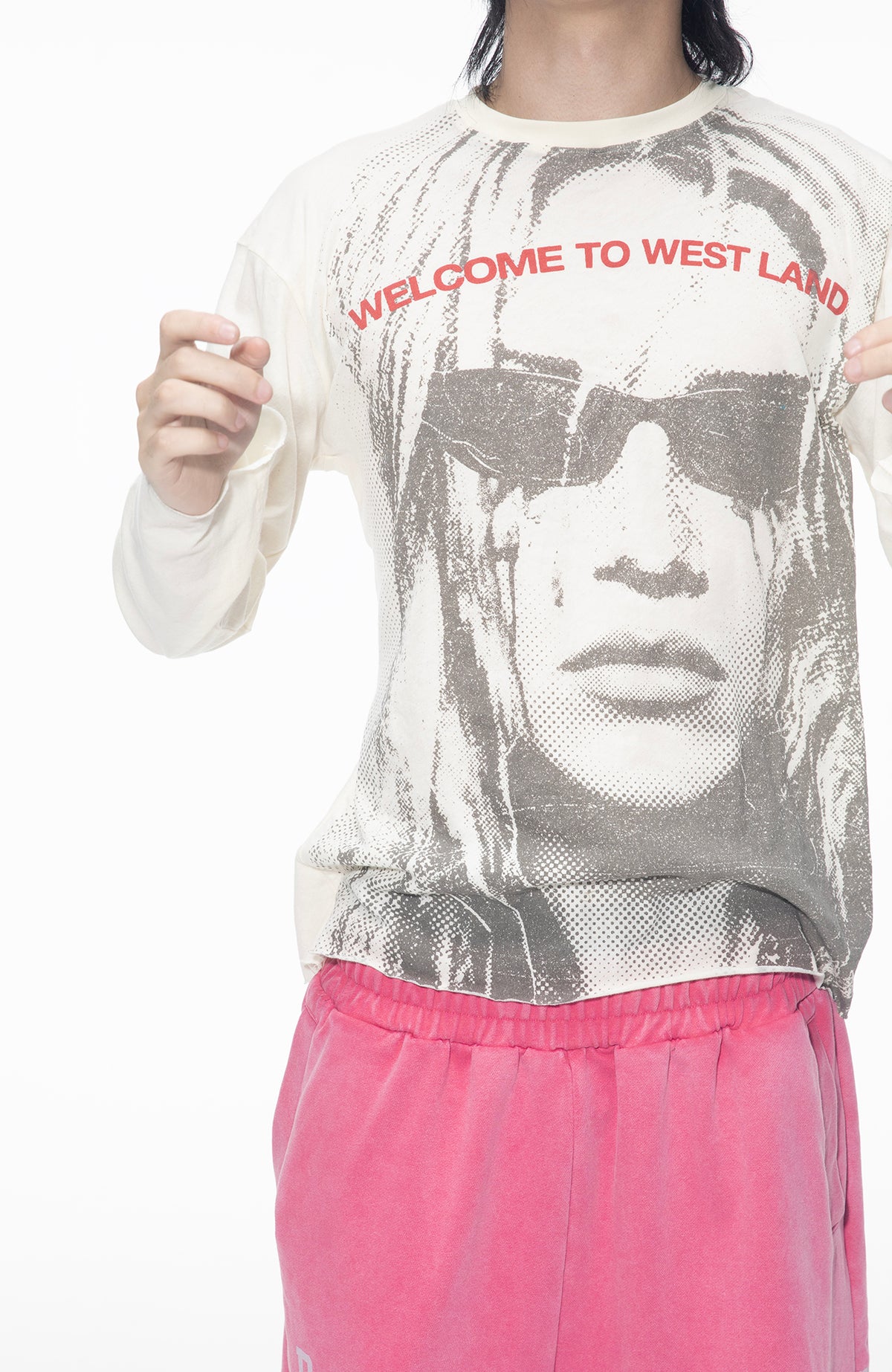 SADSOUP Retro Portrait Graphic Long-Sleeve Tee