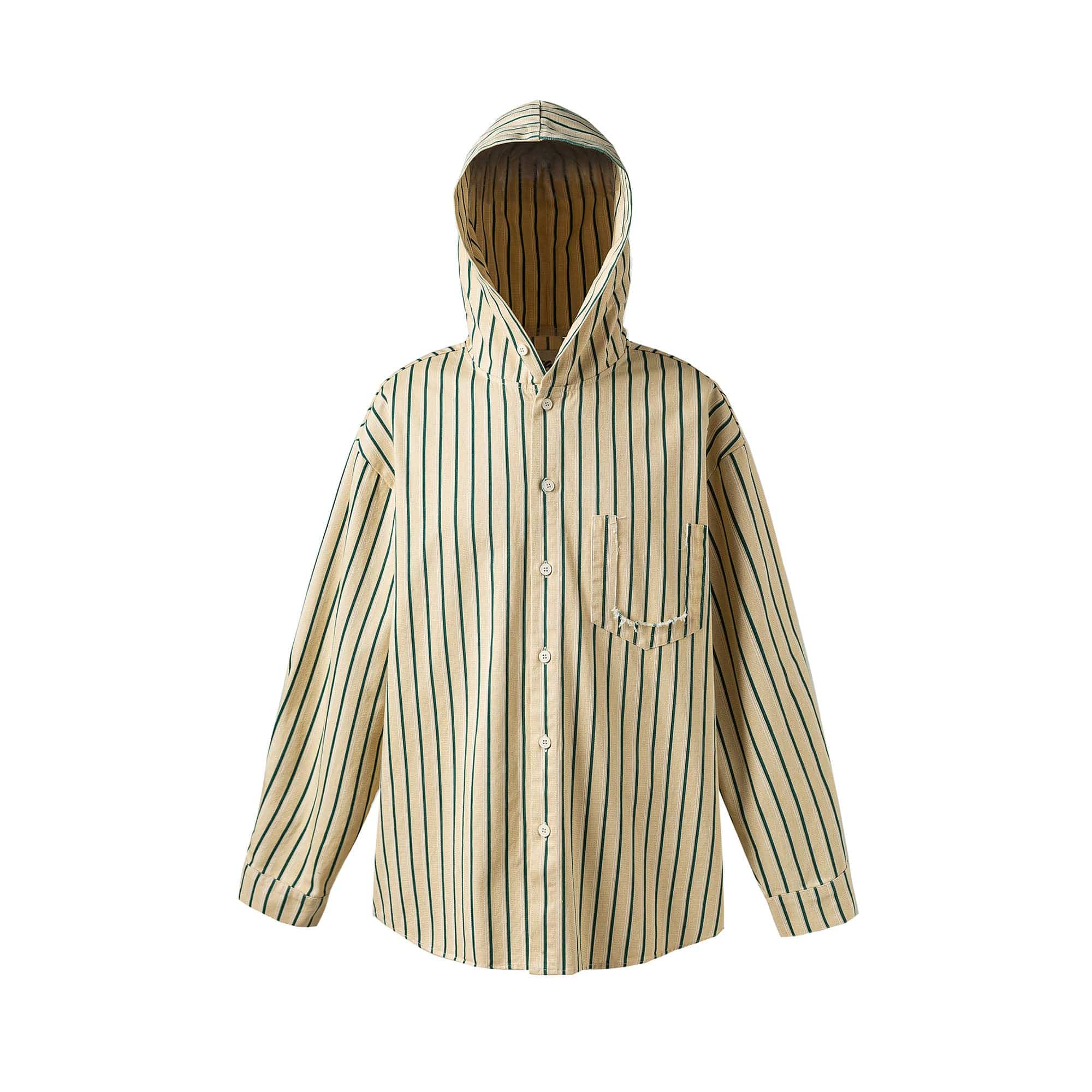 ME DA IGUAL Striped Long-Sleeve Hooded Shirt, premium urban and streetwear designers apparel on PROJECTISR.com, ME DA IGUAL