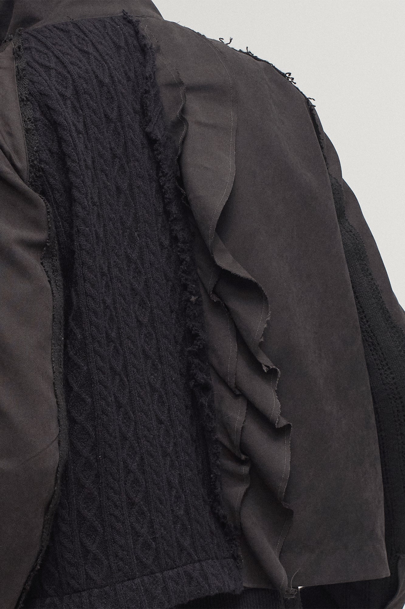 ILNya Nieternite Nifutur Asymmetrical Frayed Seam Ruffle Jacket