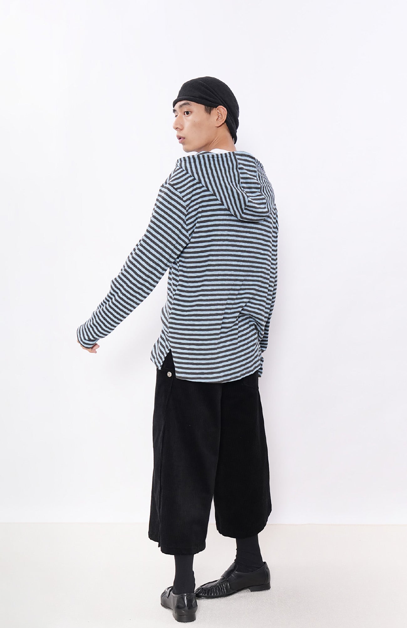 7440 37 1 Striped Lace-Up Hoodie Tee, premium urban and streetwear designers apparel on PROJECTISR.com, 7440 37 1