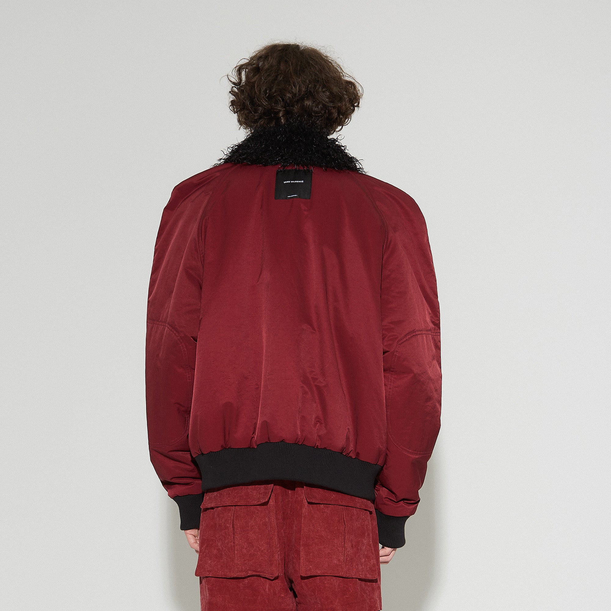 VANN VALRENCE Faux-Fur Collar Puffer Bomber Jacket