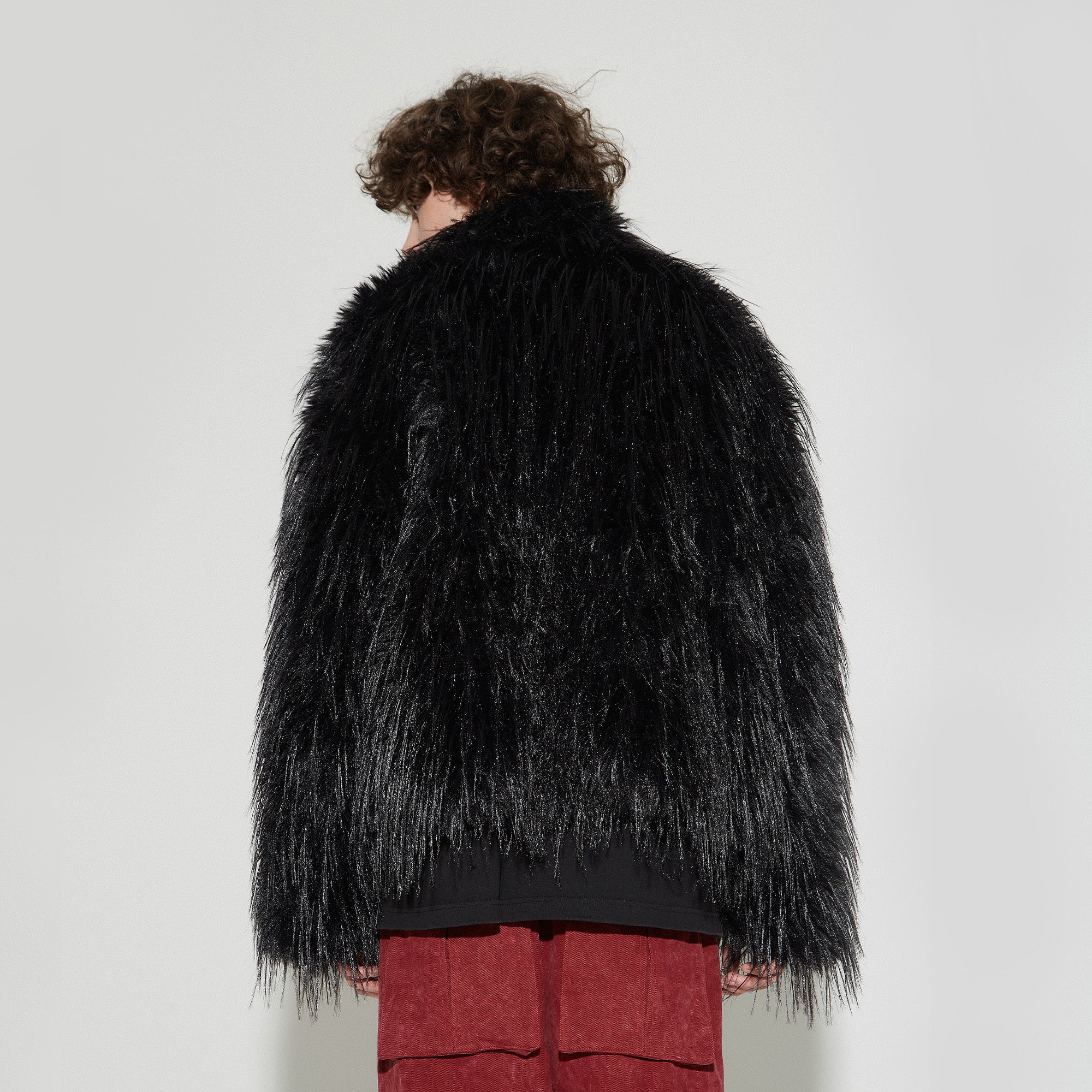 VANN VALRENCE Shaggy Layer Faux Fur Jacket