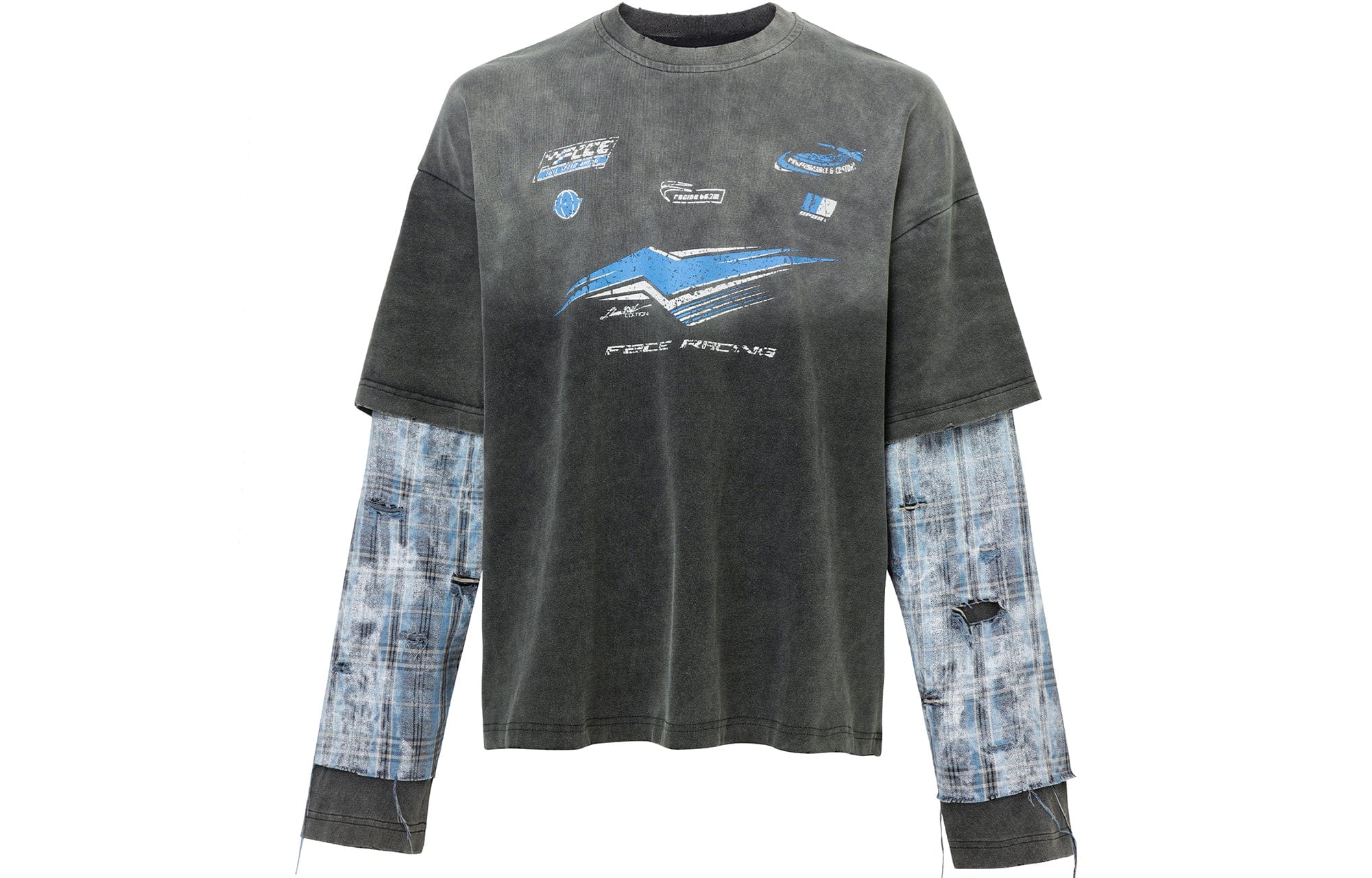 F2CE Distressed Layered Washed Long-Sleeve Tee