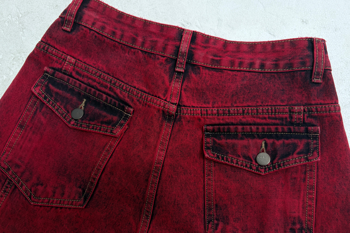 HAHAHA Hand-Painted Graphic Washed Wide-Leg Jeans