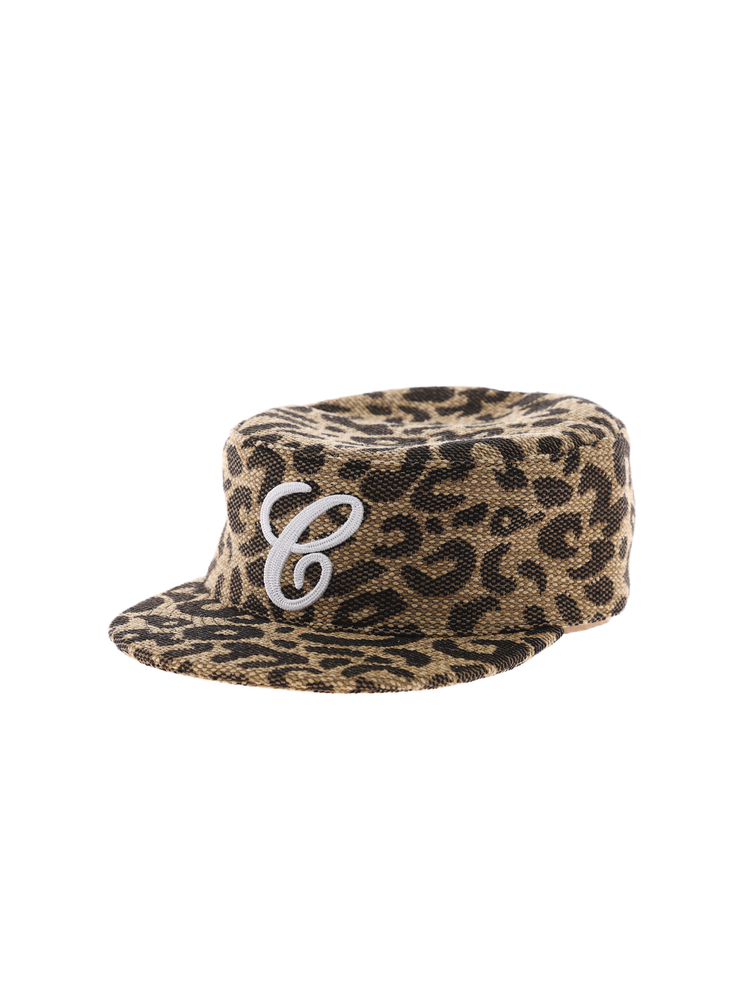 6CRAYON Leopard Embroidered Flat-Brim Baseball Cap