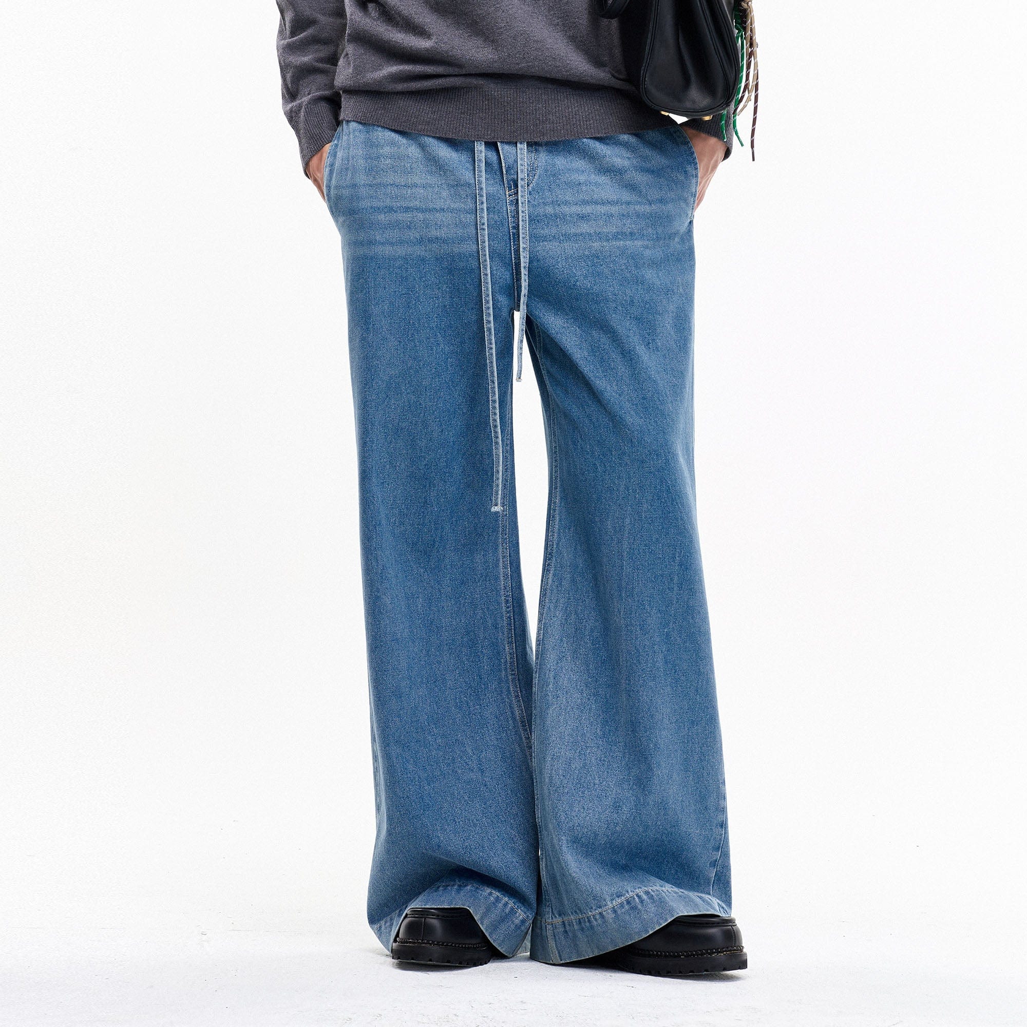 LEONSENSE Classical Tencel Drawstring Oversized Jeans, premium urban and streetwear designers apparel on PROJECTISR.com, LEONSENSE