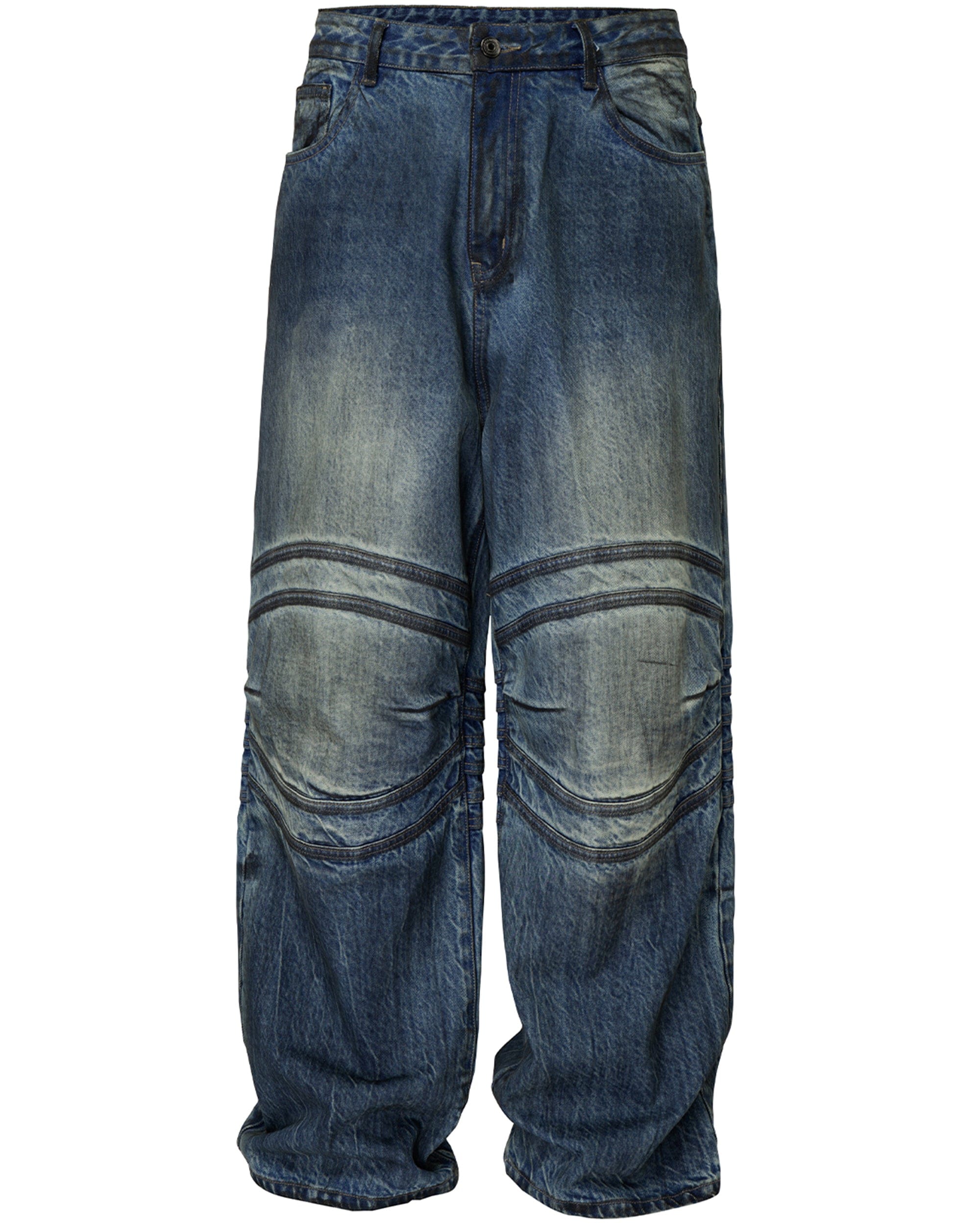 F2CE Retro Crinkled-Knee Washed Pants