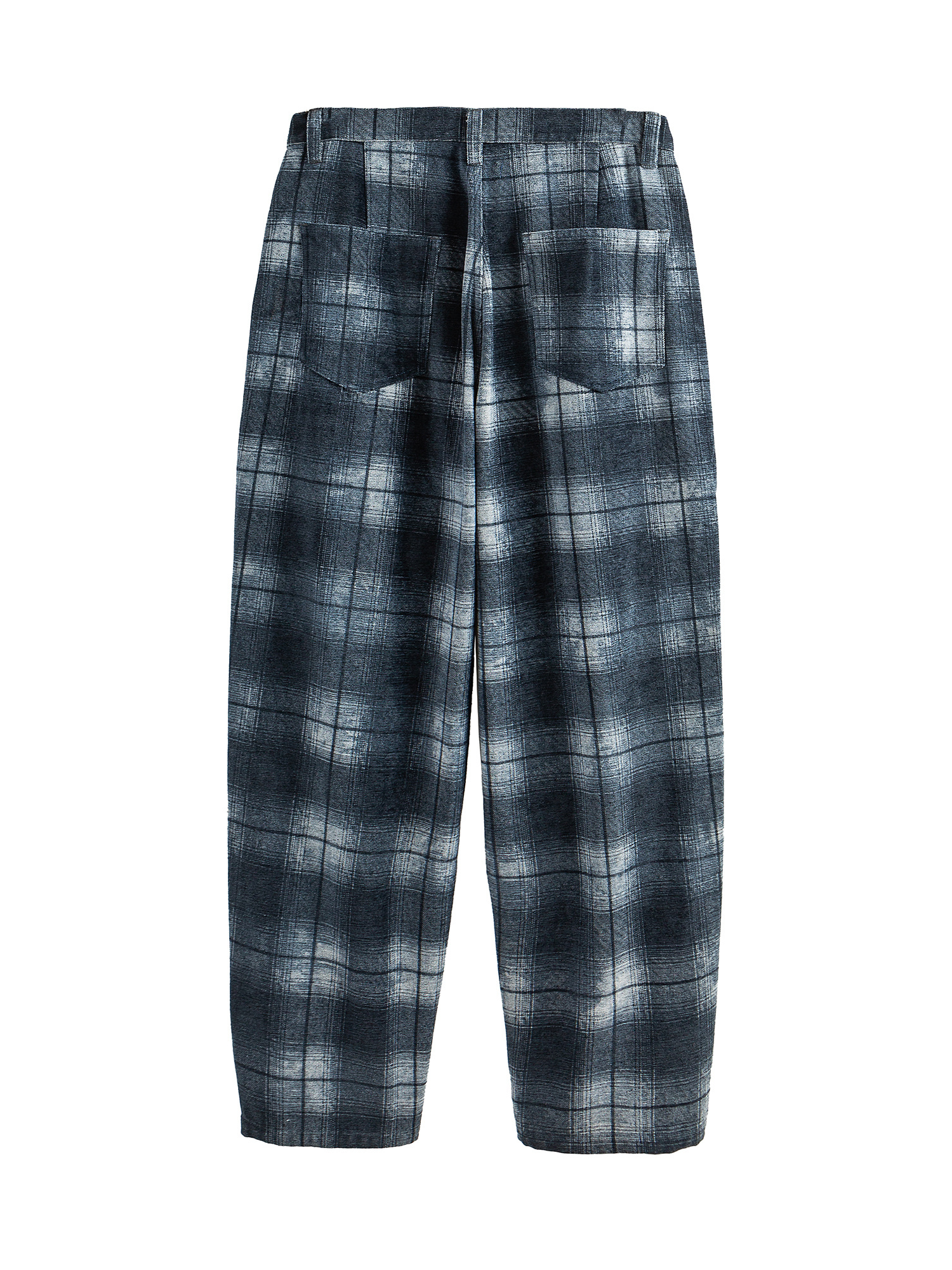 ME DA IGUAL Washed Plaid Tappered Pants Gray