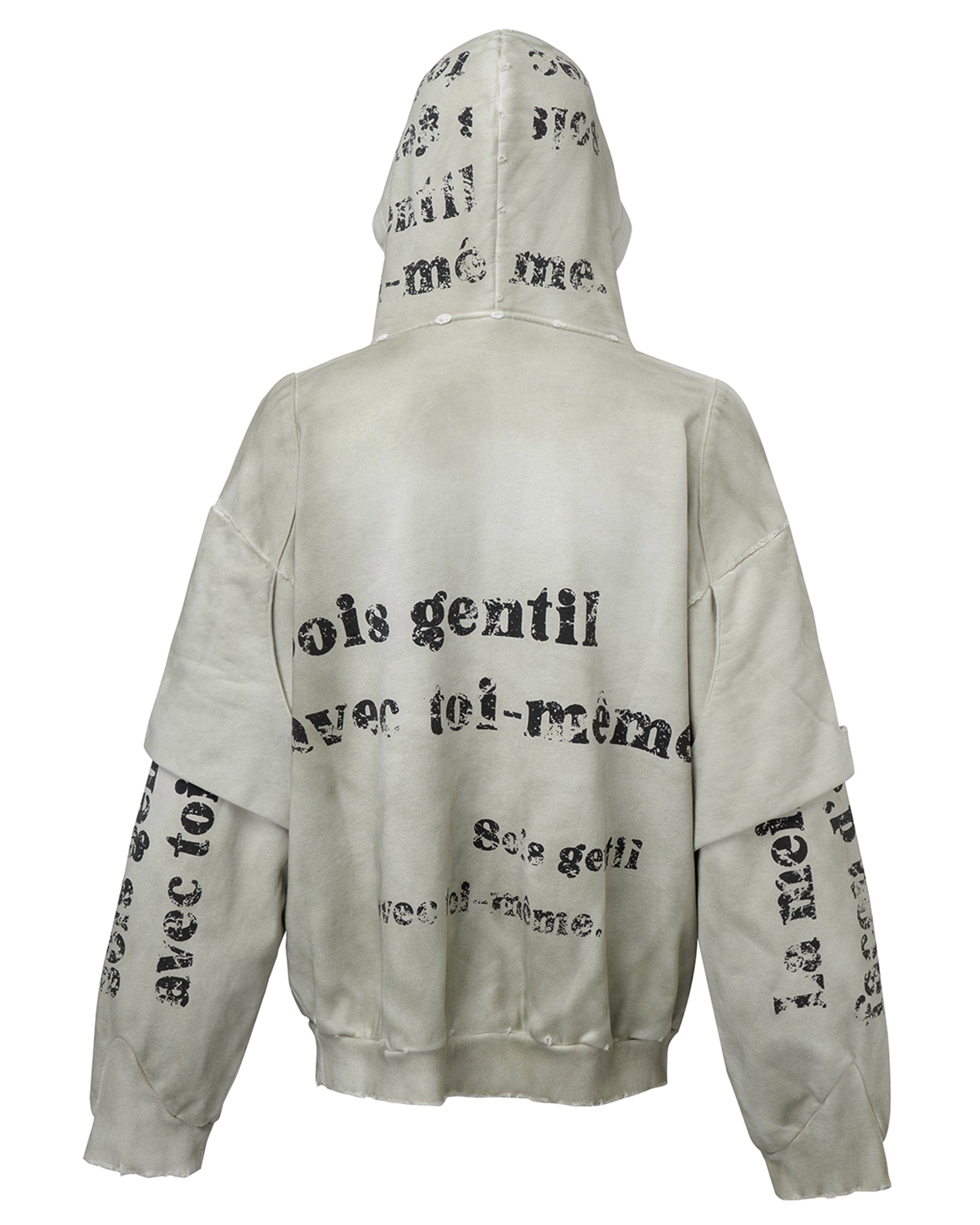 F2CE Distressed Layered Slogan Hoodie, premium urban and streetwear designers apparel on PROJECTISR.com, F2CE