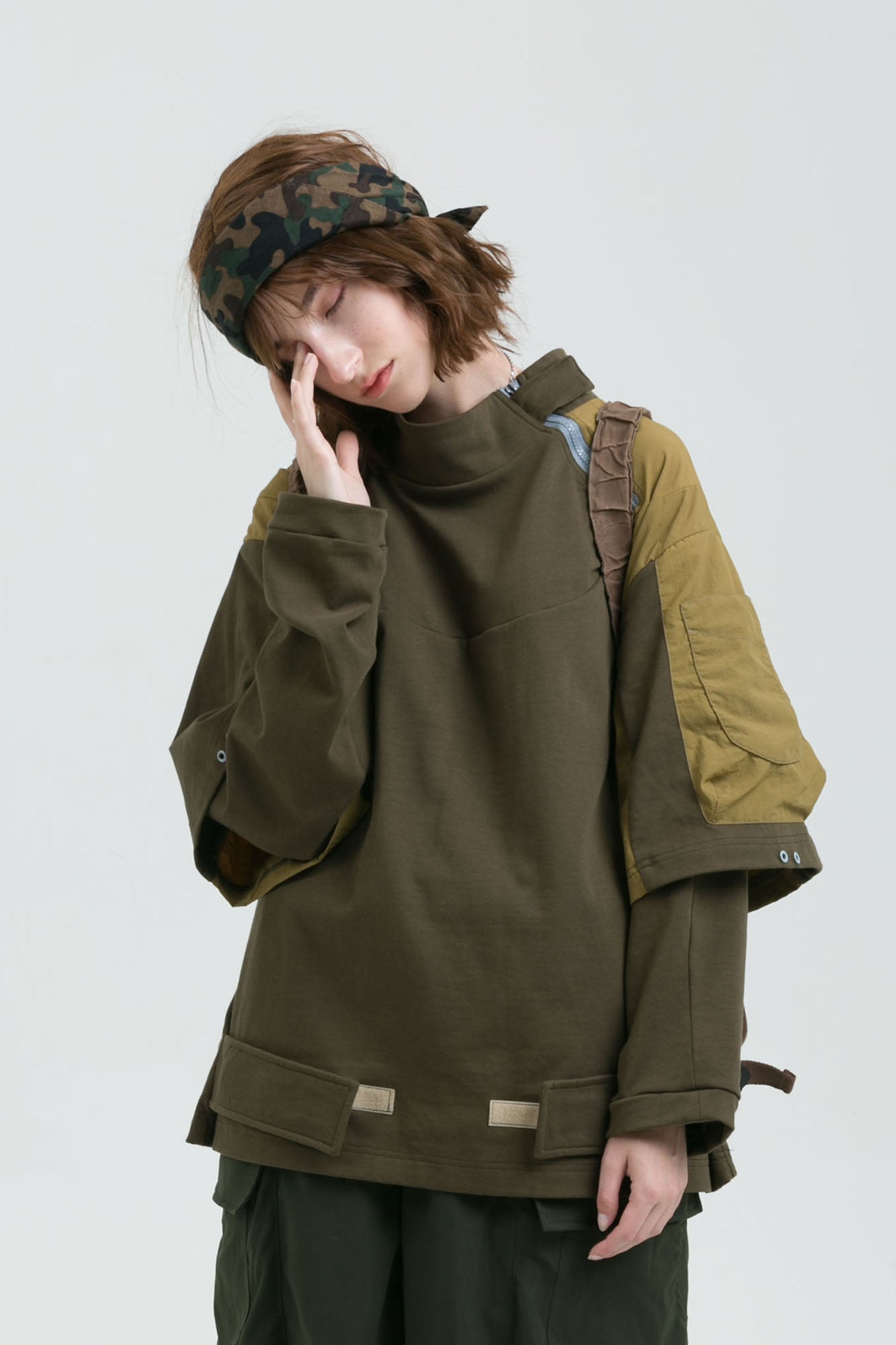 ERROR CODE ROBOT Detachable Sleeve Layered Utility Long-Sleeve Tee, premium urban and streetwear designers apparel on PROJECTISR.com, PROJECTISR US