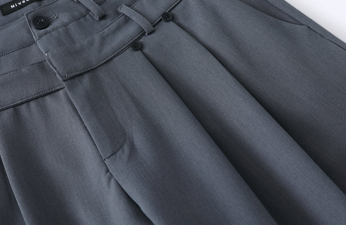 BOTANICA Double-Pleat Wide-Leg Trousers