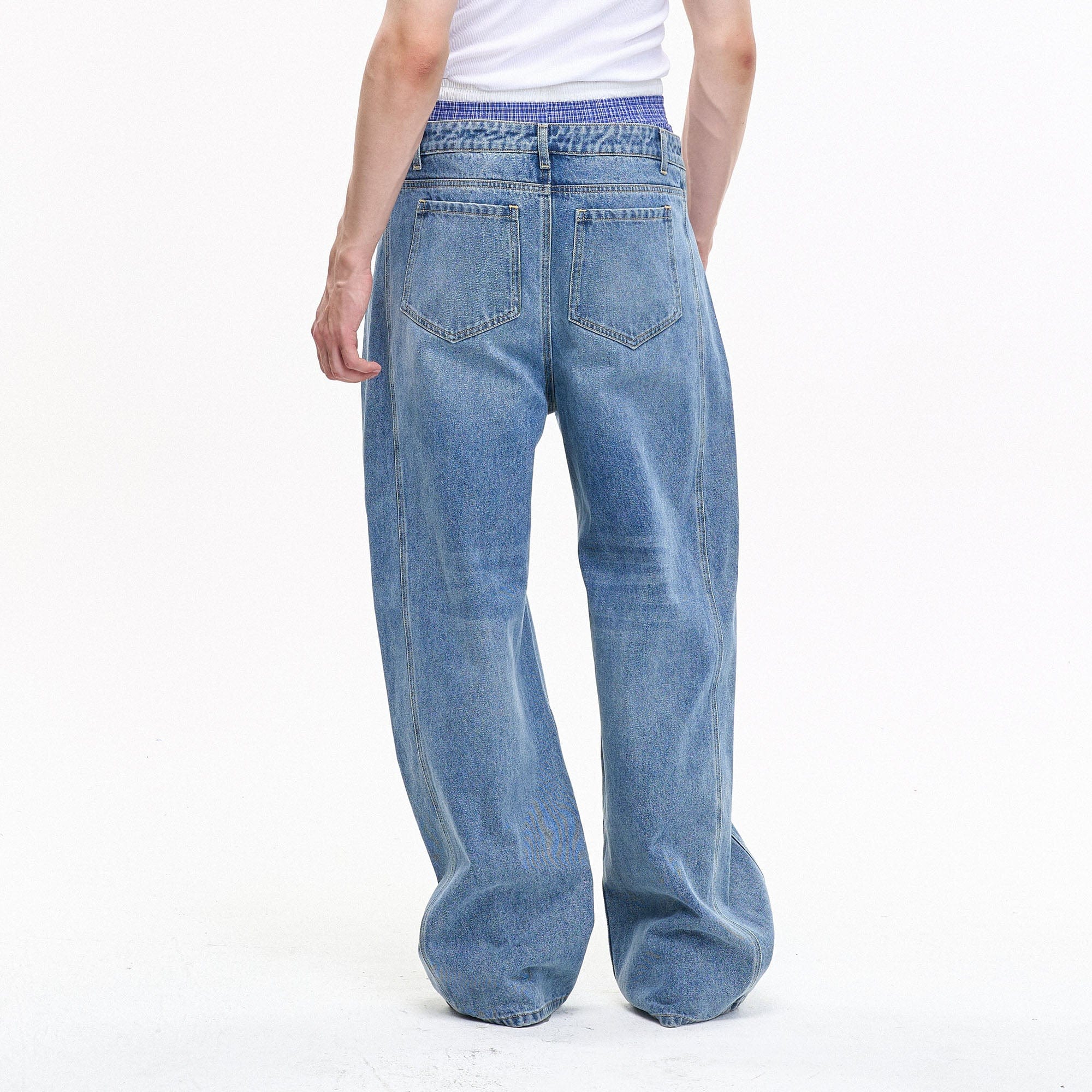 LEONSENSE Essential Oversized Curved Jeans, premium urban and streetwear designers apparel on PROJECTISR.com, LEONSENSE