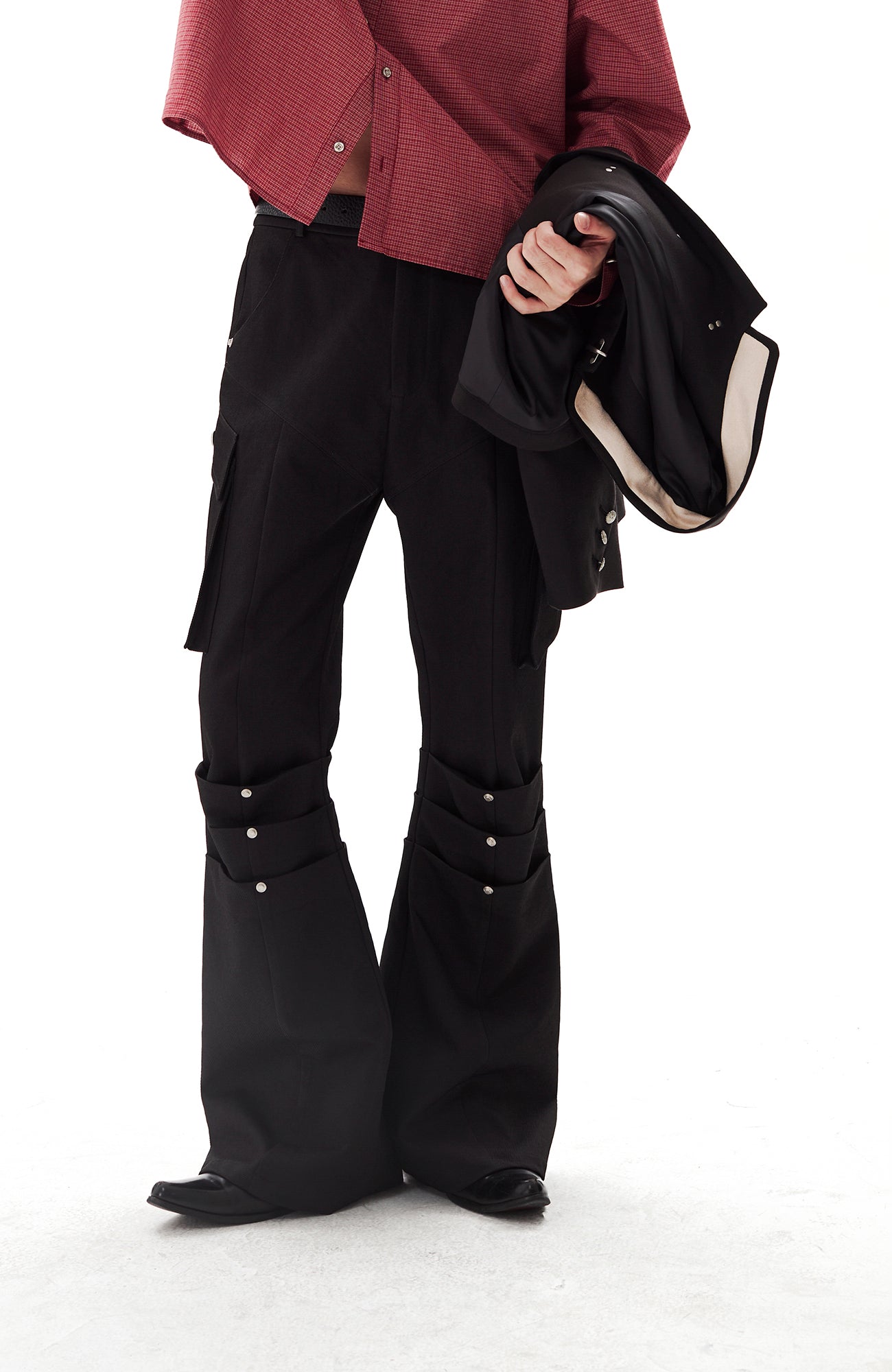 PASET Knee Paneled Flared Trousers