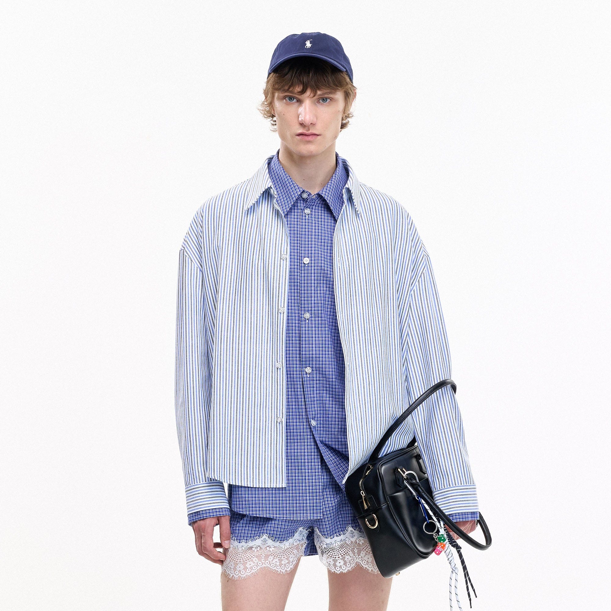 LEONSENSE Layered Plaid Detachable Shirt, premium urban and streetwear designers apparel on PROJECTISR.com, LEONSENSE