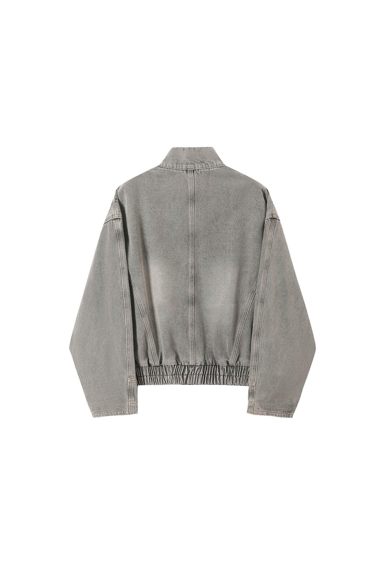 KREATE Jeans Cuff Spliced Stand Collar Jacket