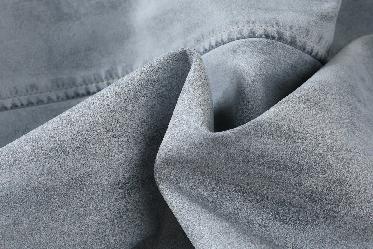 REMODUTION Deconstructed Washed Faux Leather Biker Jacket