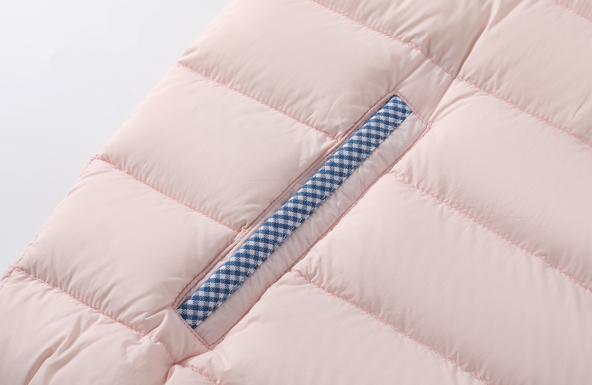 DONSMOKE Plaid Trim Hooded Down Puffer