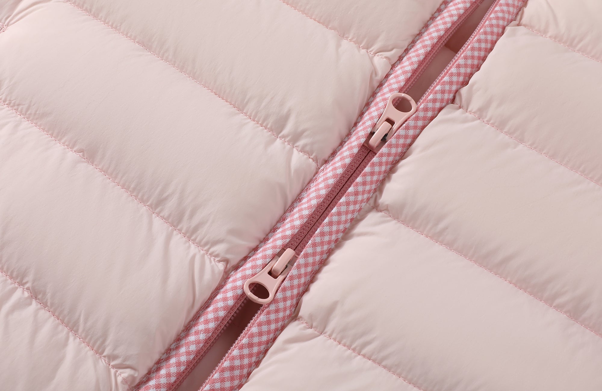 DONSMOKE Plaid Trim Hooded Down Puffer