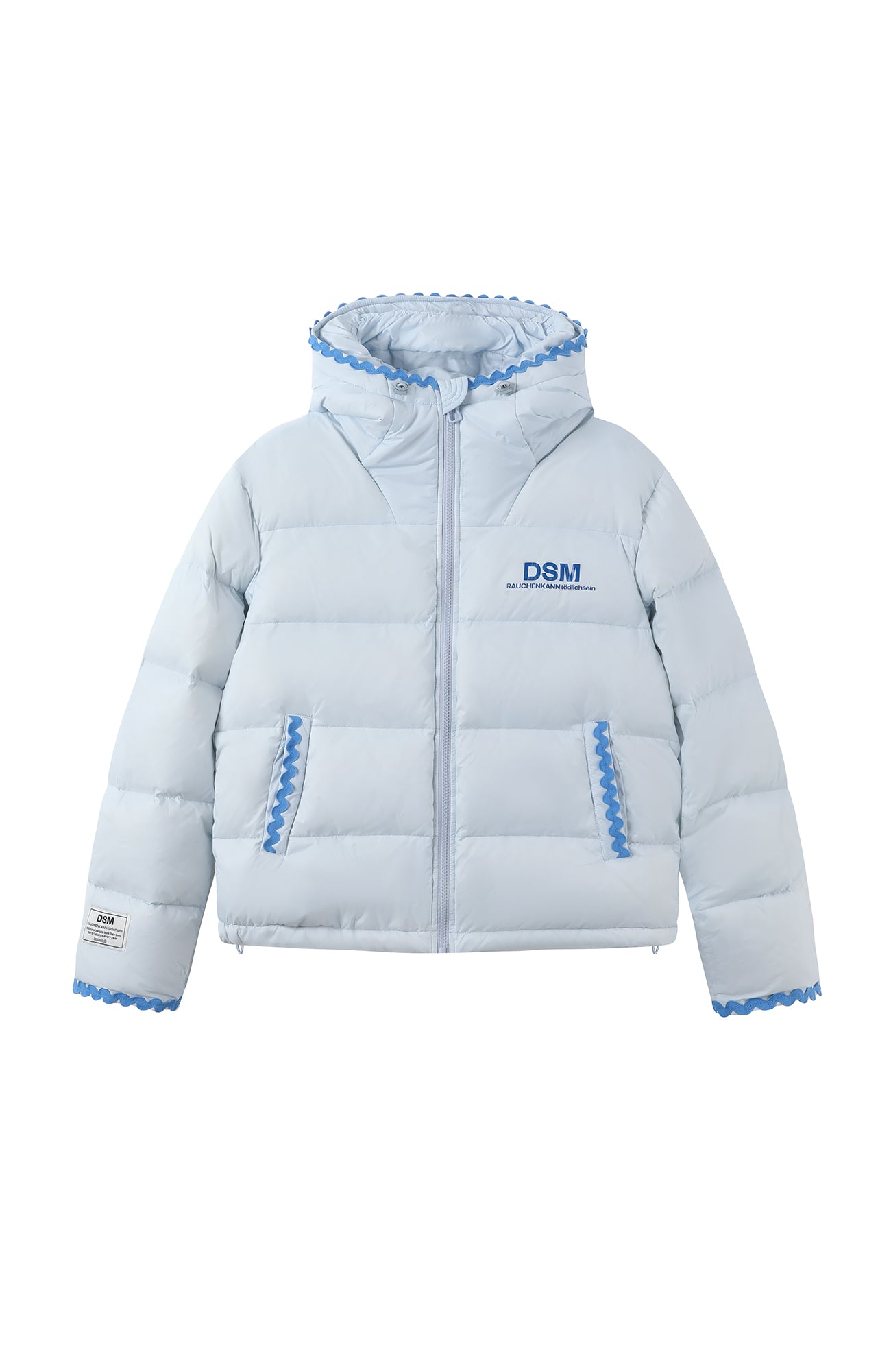 DONSMOKE Wavy Trim Hooded Down Puffer