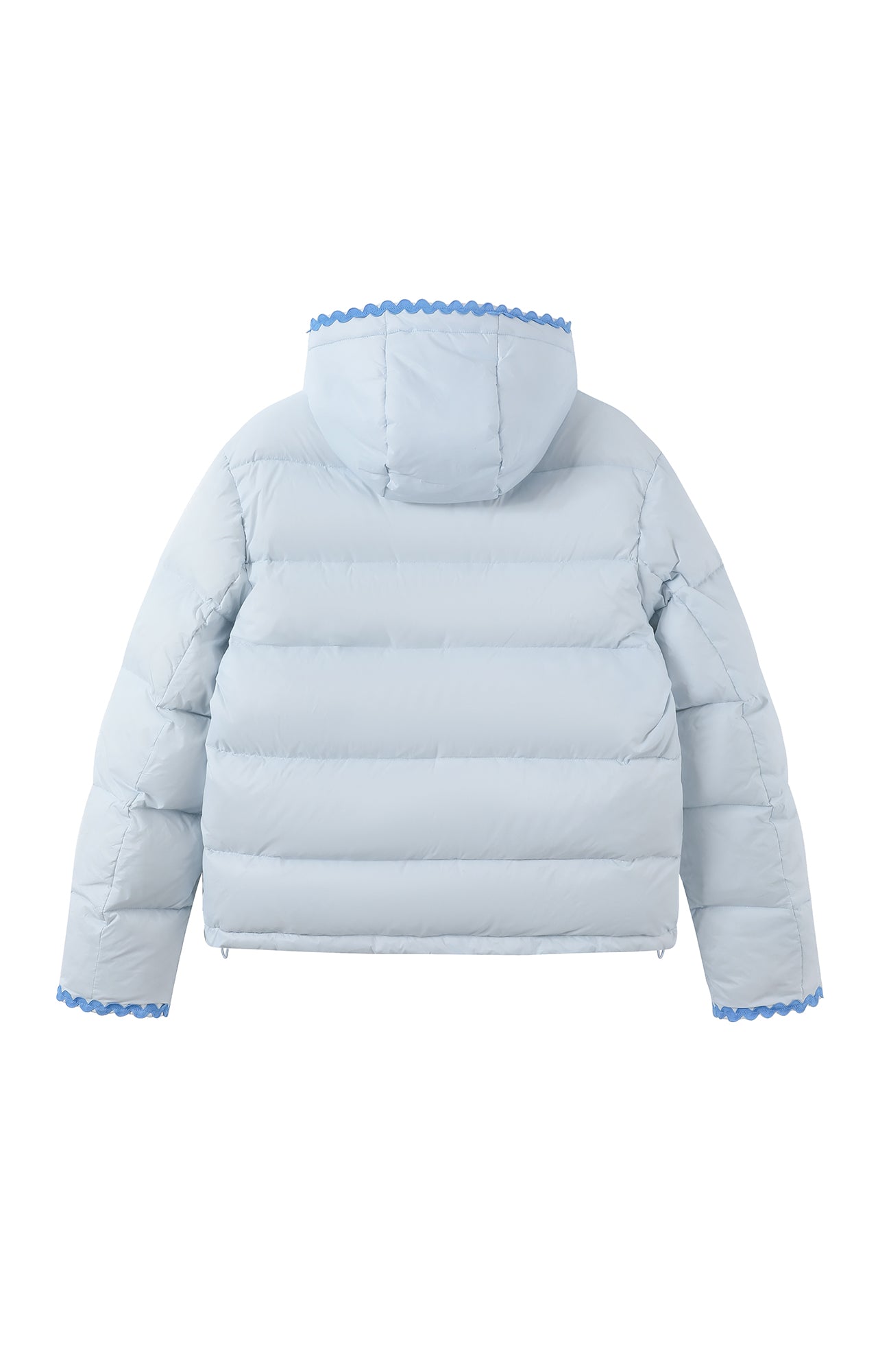 DONSMOKE Wavy Trim Hooded Down Puffer