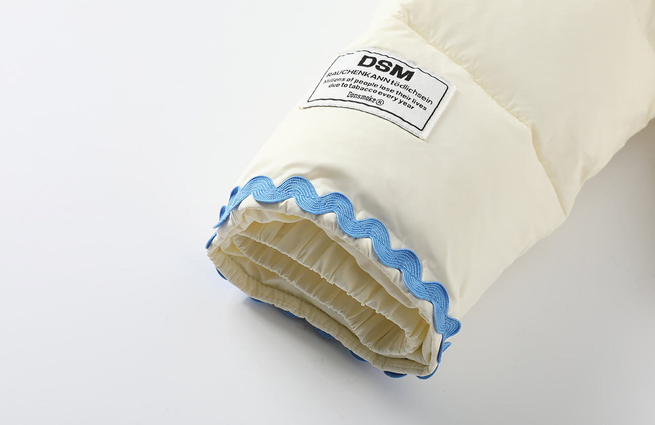 DONSMOKE Wavy Trim Hooded Down Puffer