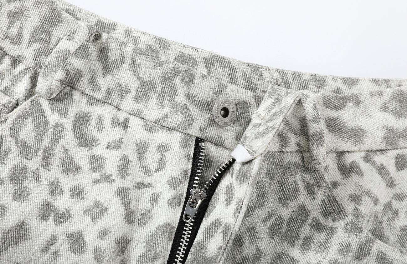 DONSMOKE Leopard Loose-Fit Jeans, premium urban and streetwear designers apparel on PROJECTISR.com, DONSMOKE