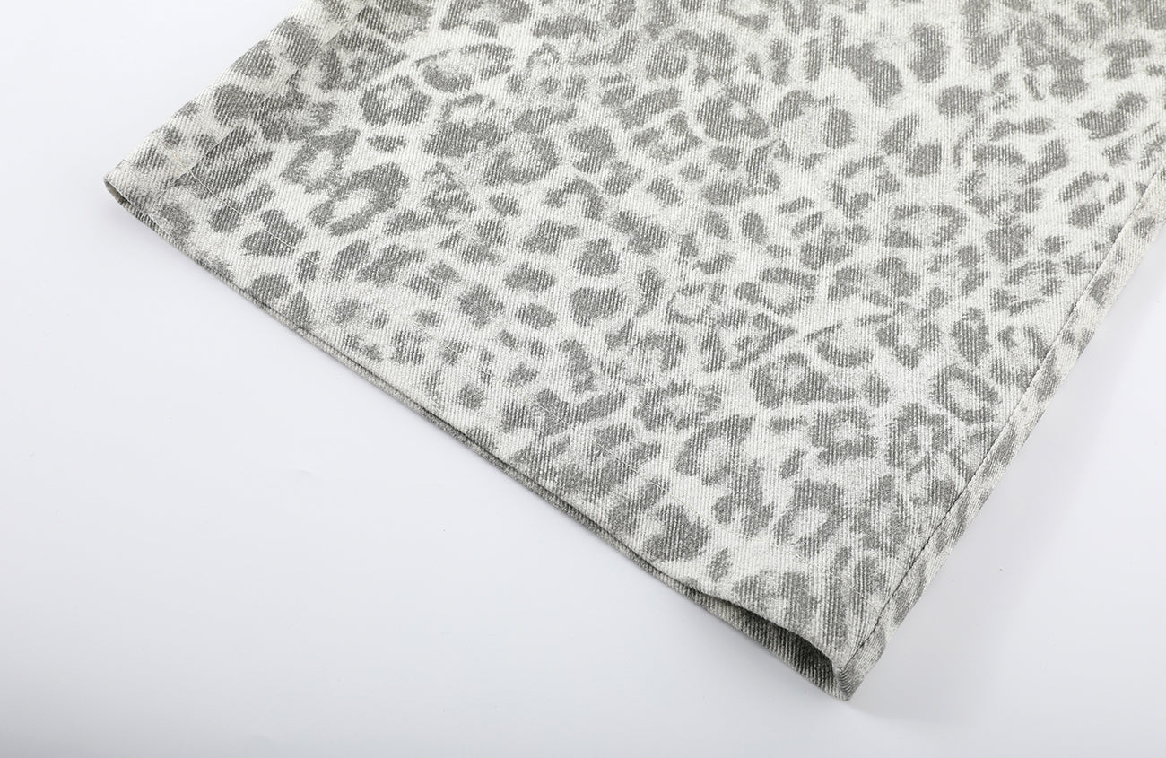 DONSMOKE Leopard Loose-Fit Jeans, premium urban and streetwear designers apparel on PROJECTISR.com, DONSMOKE