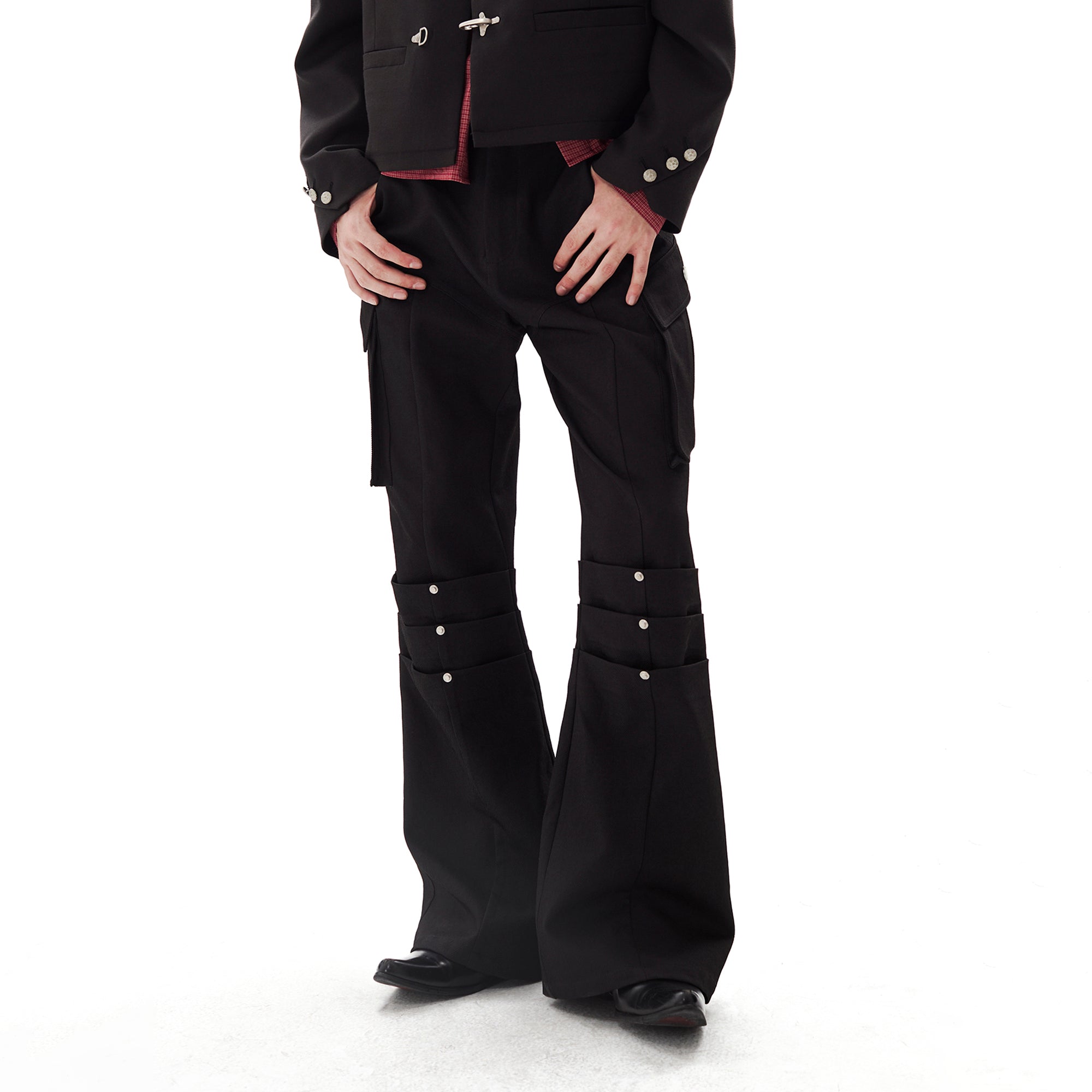 PASET Knee Paneled Flared Trousers