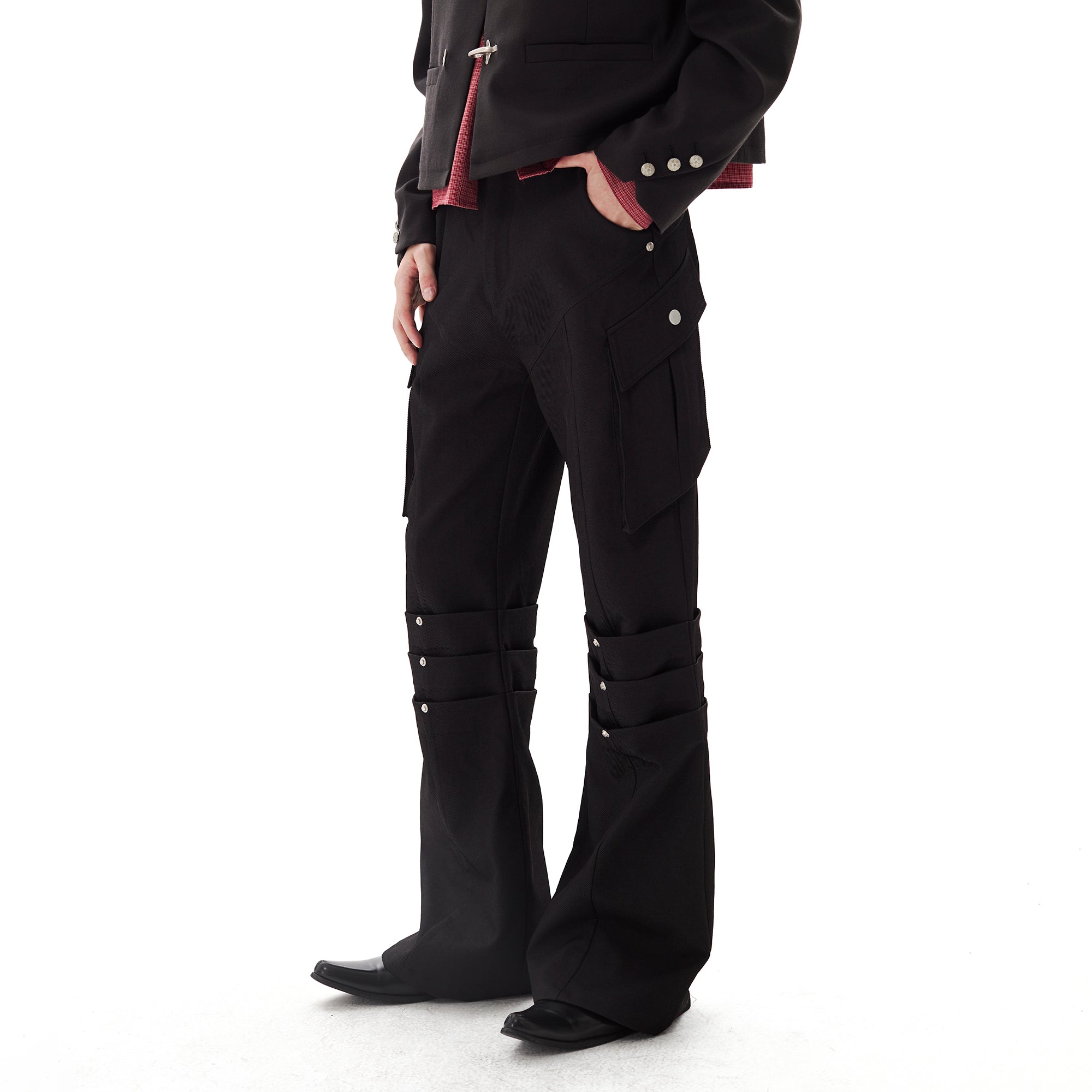PASET Knee Paneled Flared Trousers