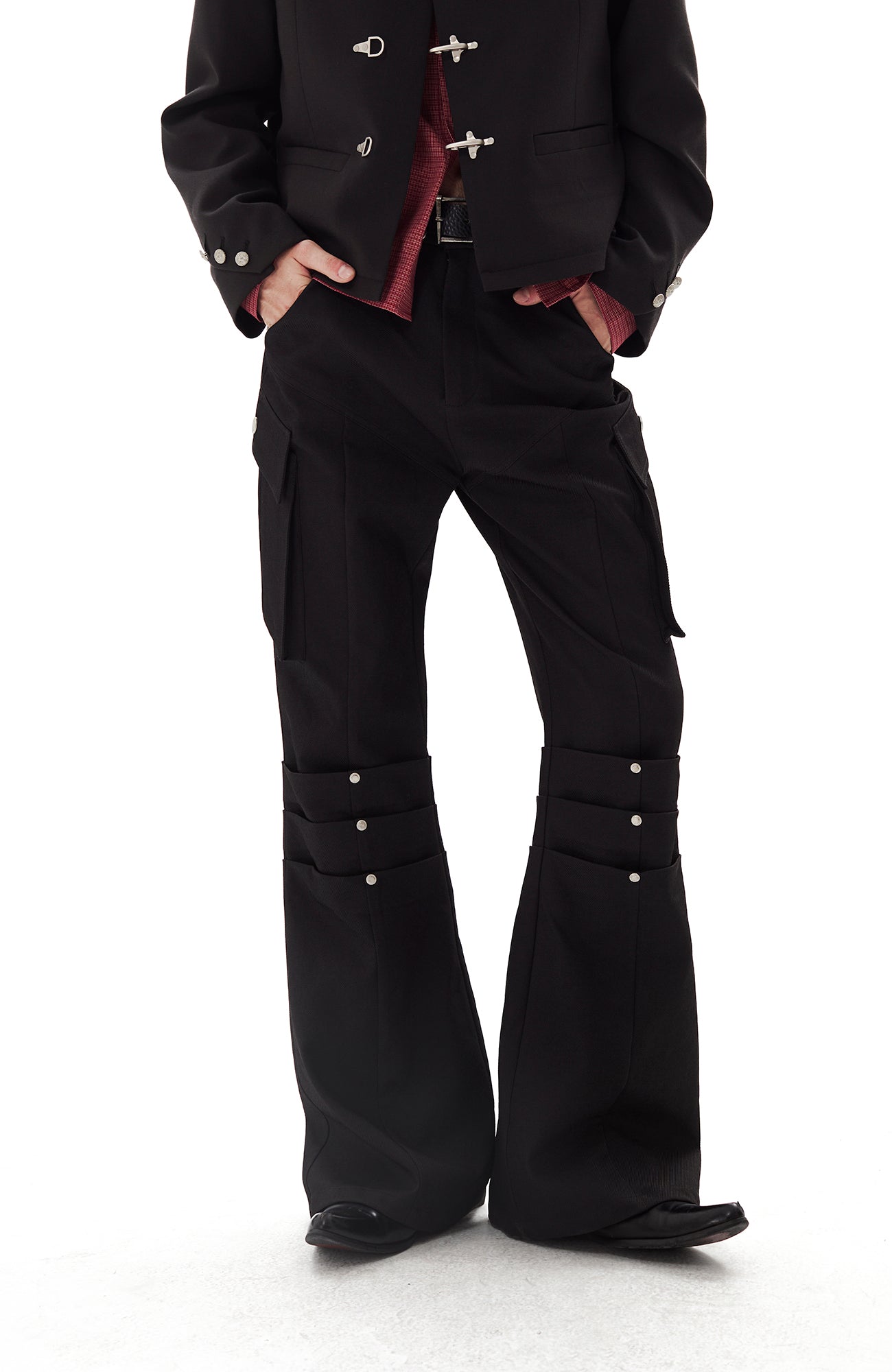PASET Knee Paneled Flared Trousers