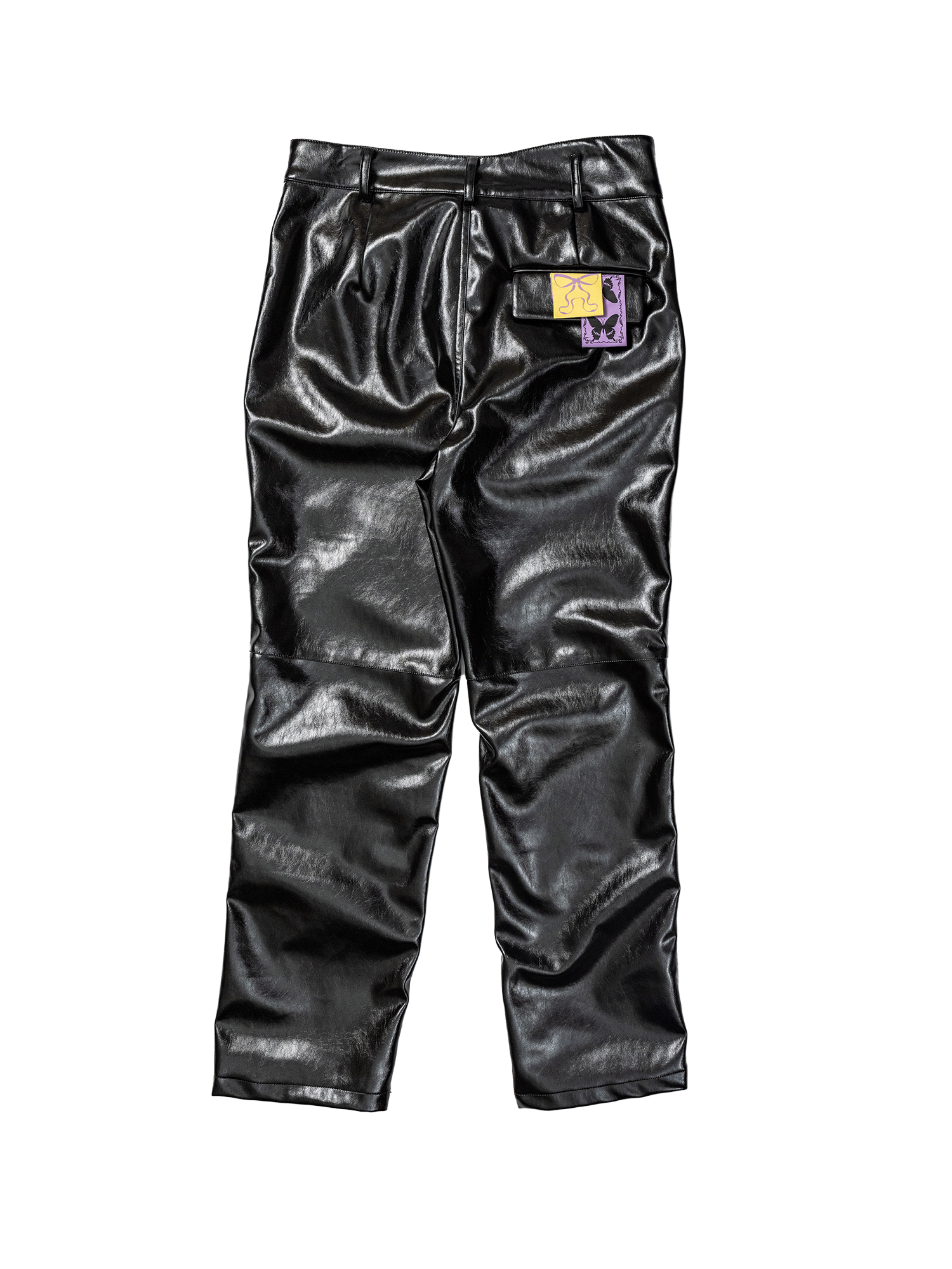 KADAKADA Glossy PU Straight-Leg Pants