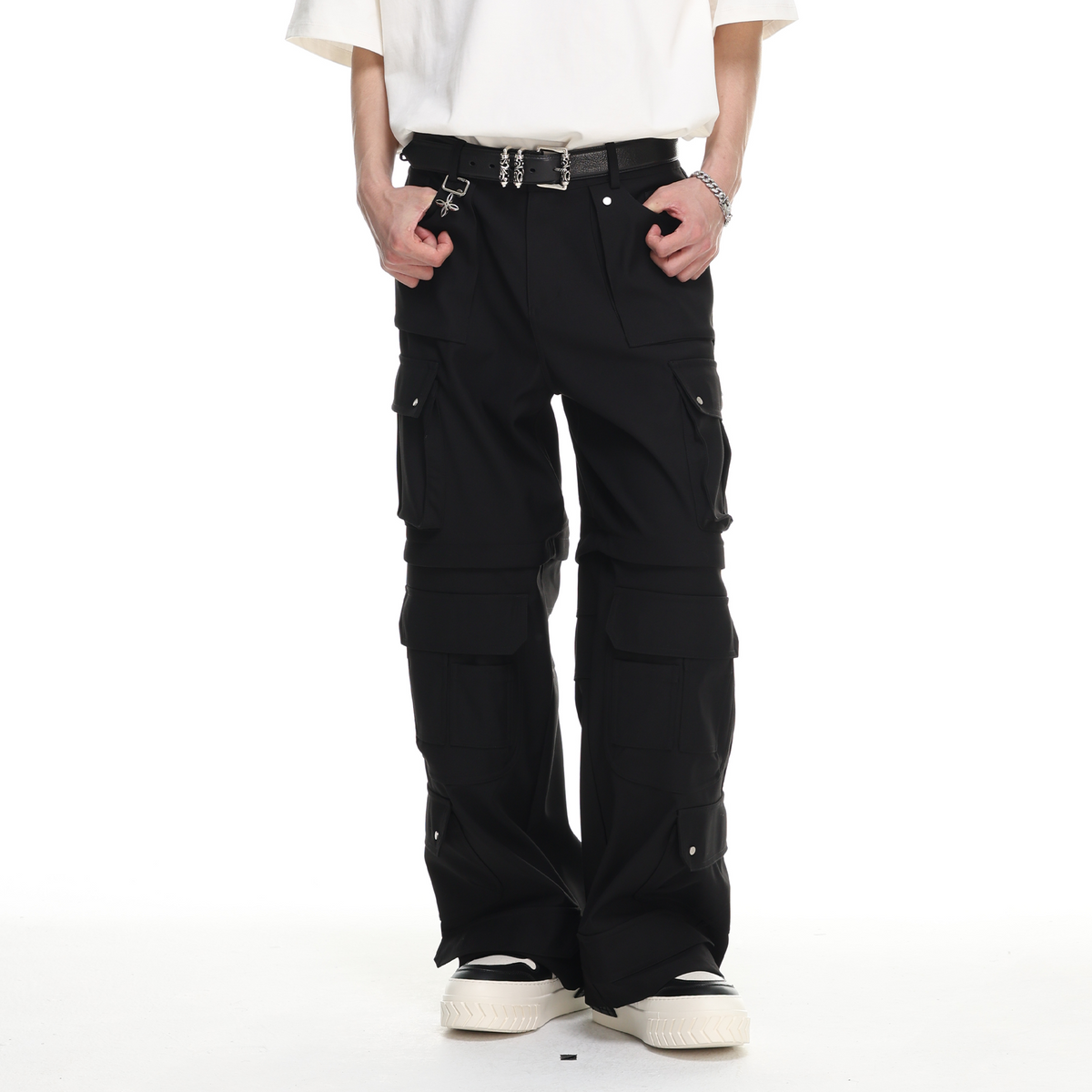 ARDENCODE Utility Multi-Pocket Wide-Leg Cargo Pants, premium urban and streetwear designers apparel on PROJECTISR.com, ARDENCODE