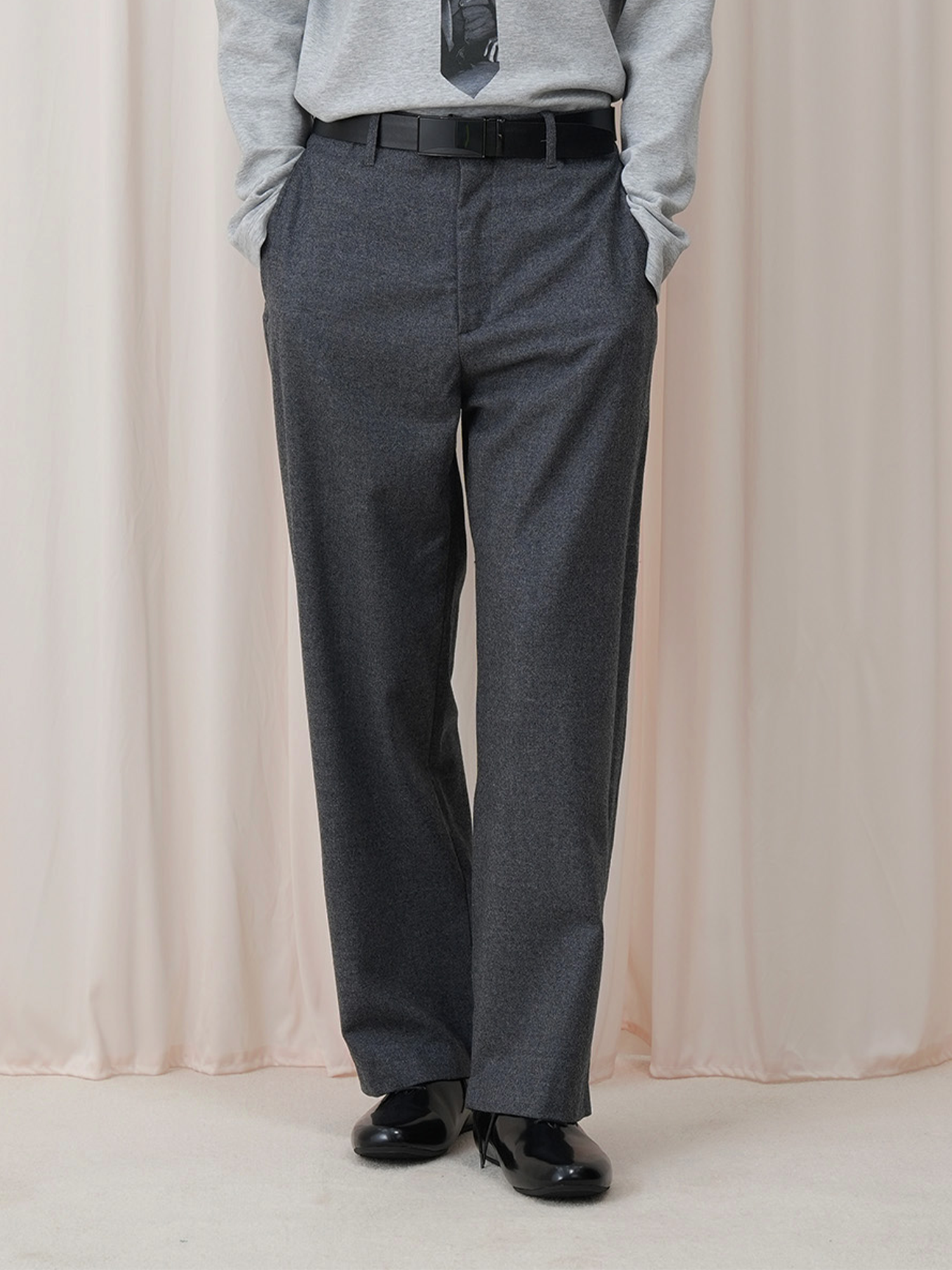 OUYANG WENJUN Essential Wool-Blend Wide-Leg Trousers