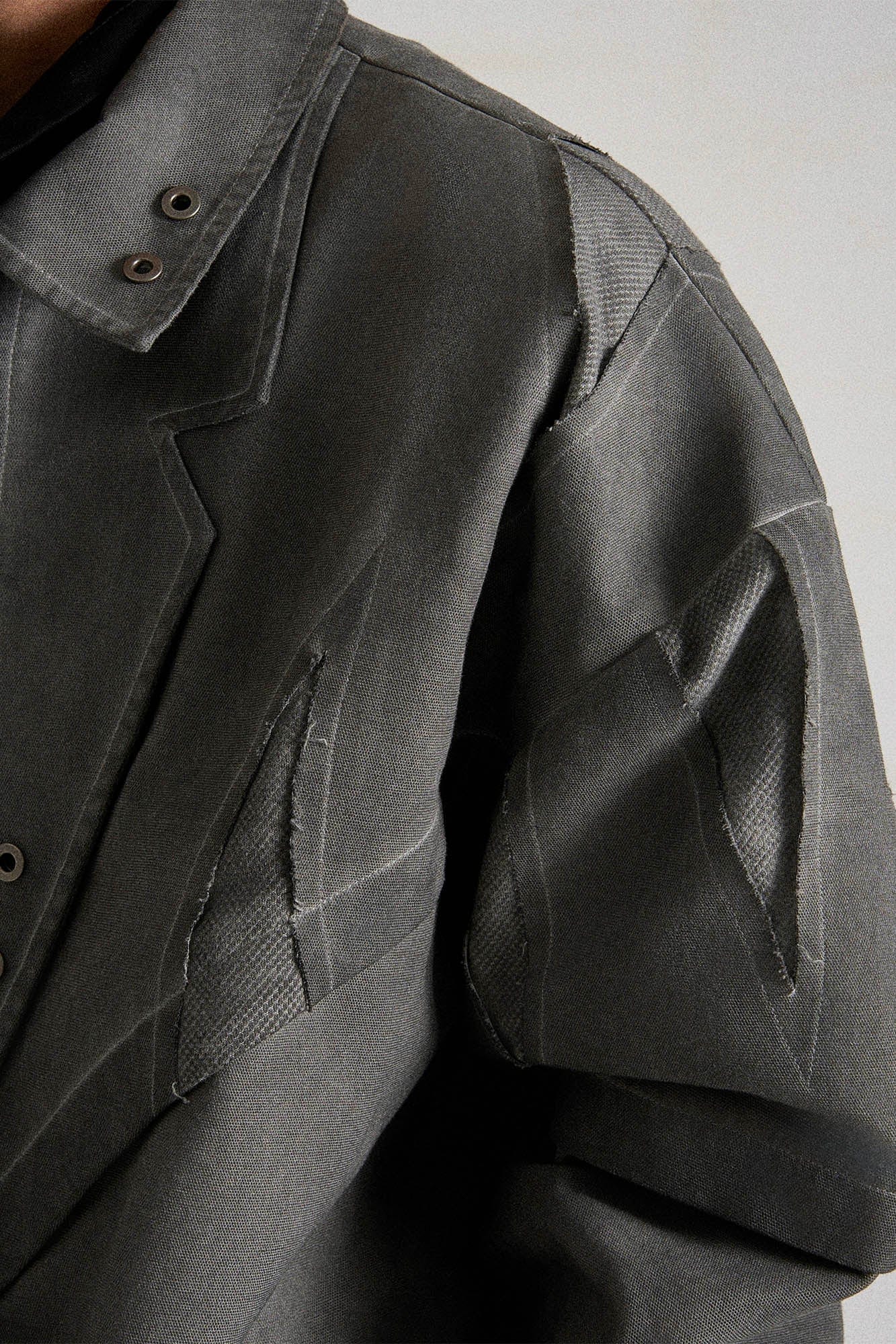 FLYERRER Deconstructed Distressed Blazer Jacket