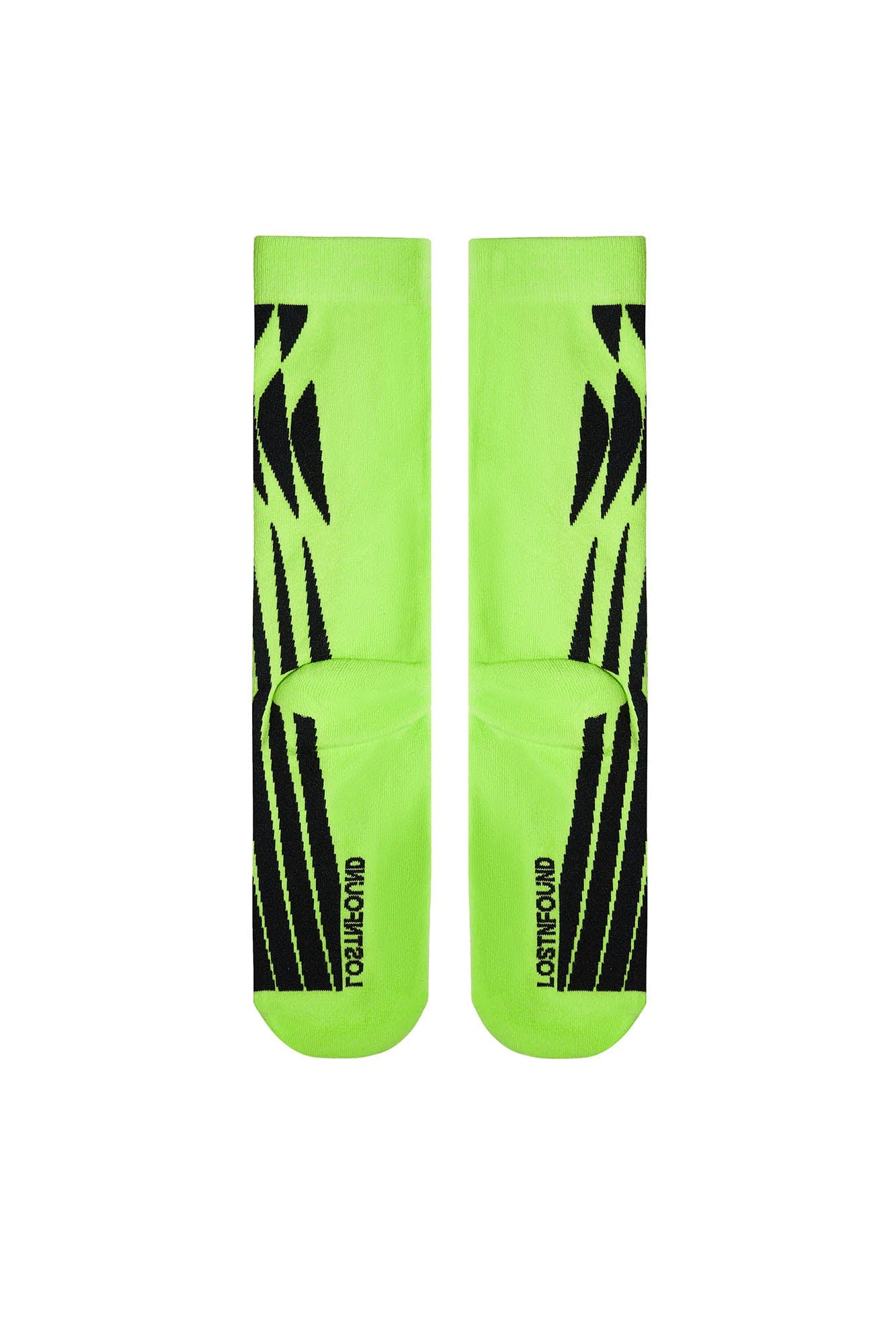 LOSTNFOUND Geometric Crew Socks Green, premium urban and streetwear designers apparel on PROJECTISR.com, LOSTNFOUND