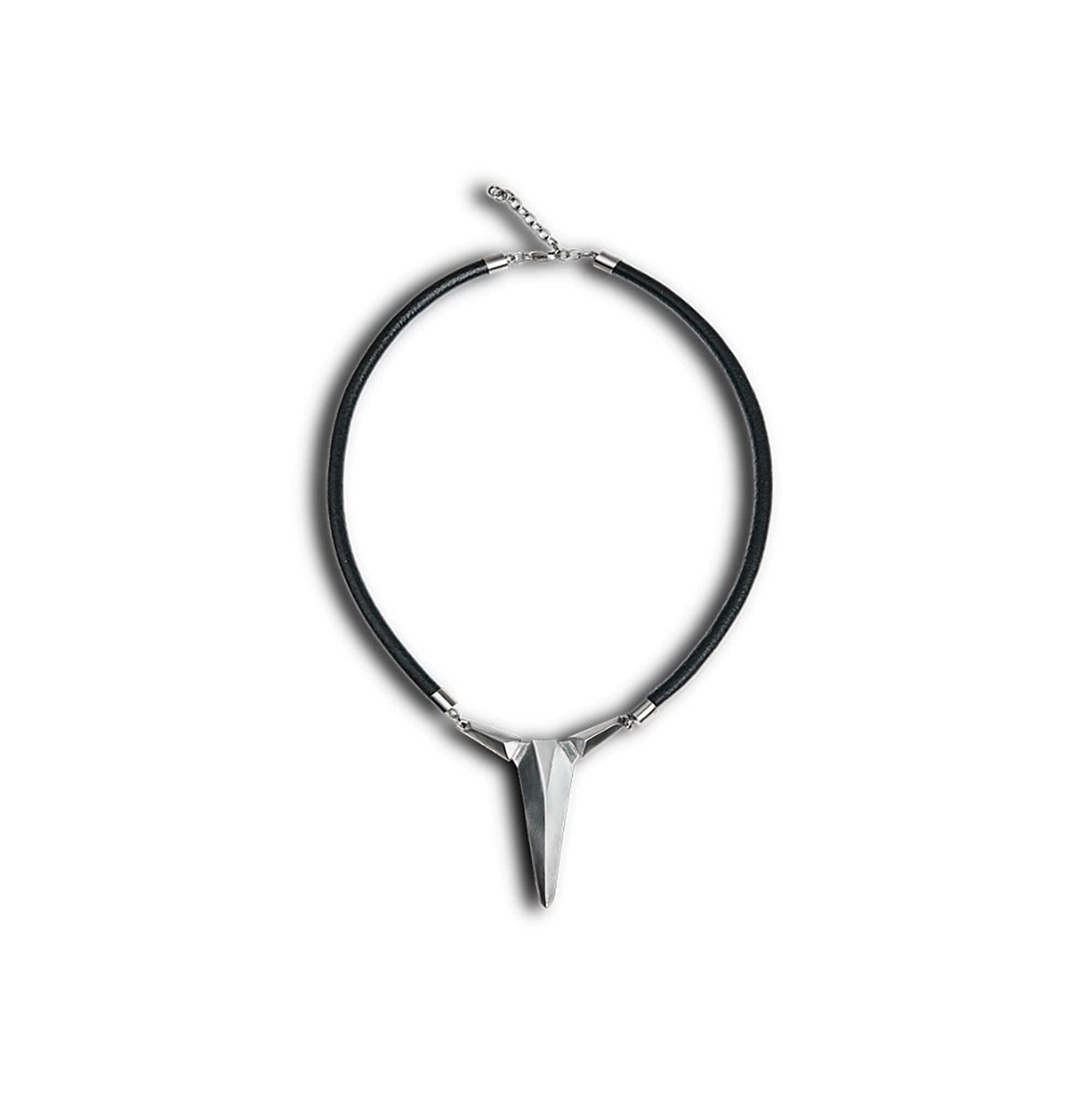 SSIN7 Spike Pendant Faux Leather Necklace, premium urban and streetwear designers apparel on PROJECTISR.com, SSIN7