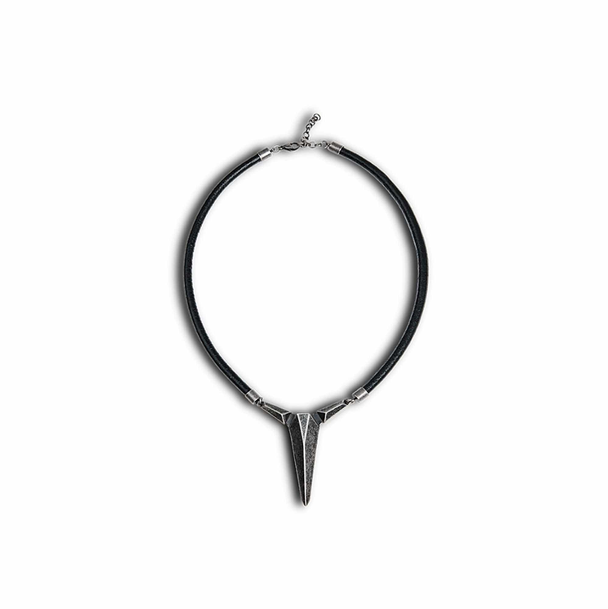 SSIN7 Spike Pendant Faux Leather Necklace, premium urban and streetwear designers apparel on PROJECTISR.com, SSIN7