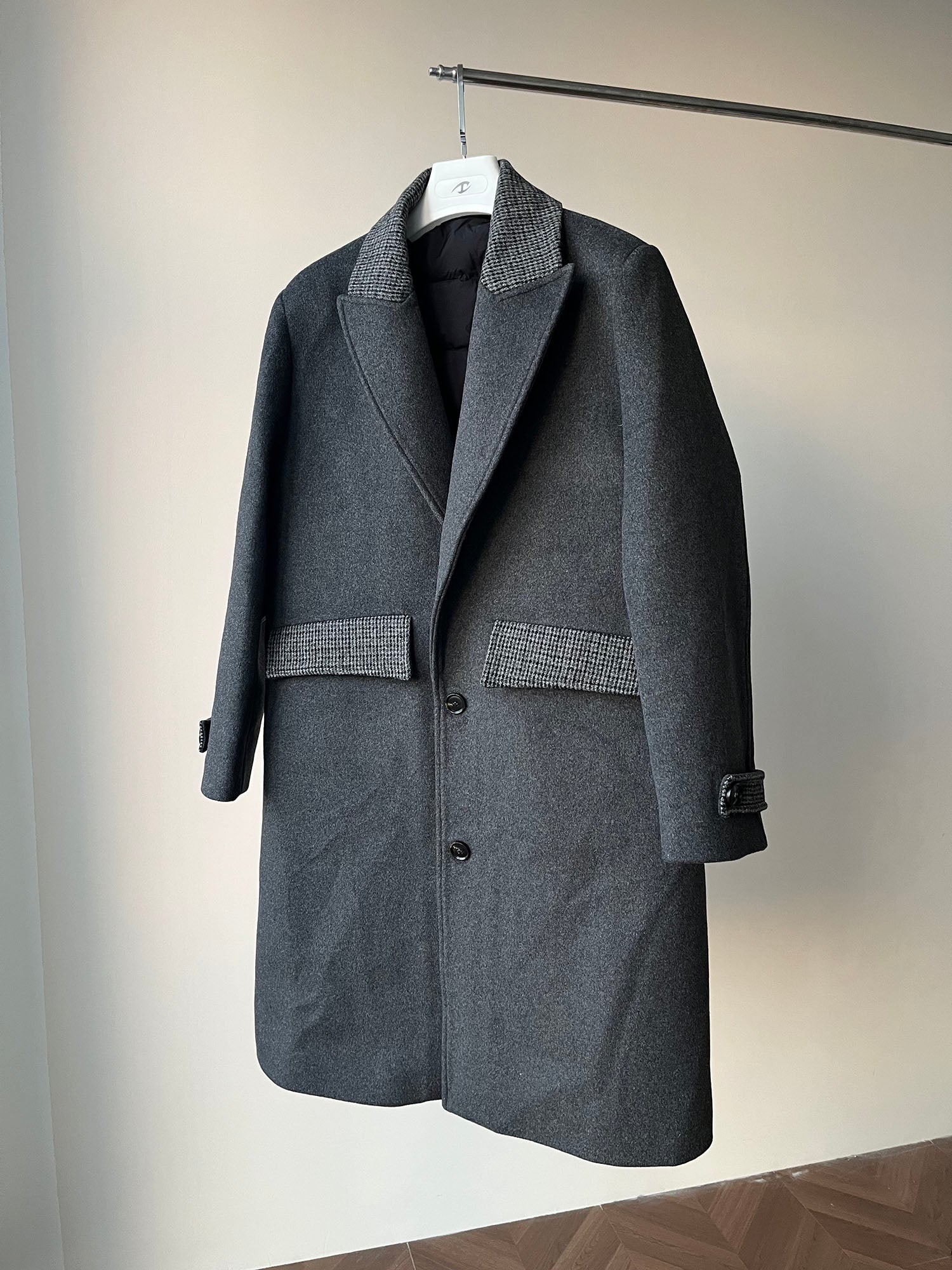 CATSSTAC Detachable Down Liner Wool-Blend Overcoat