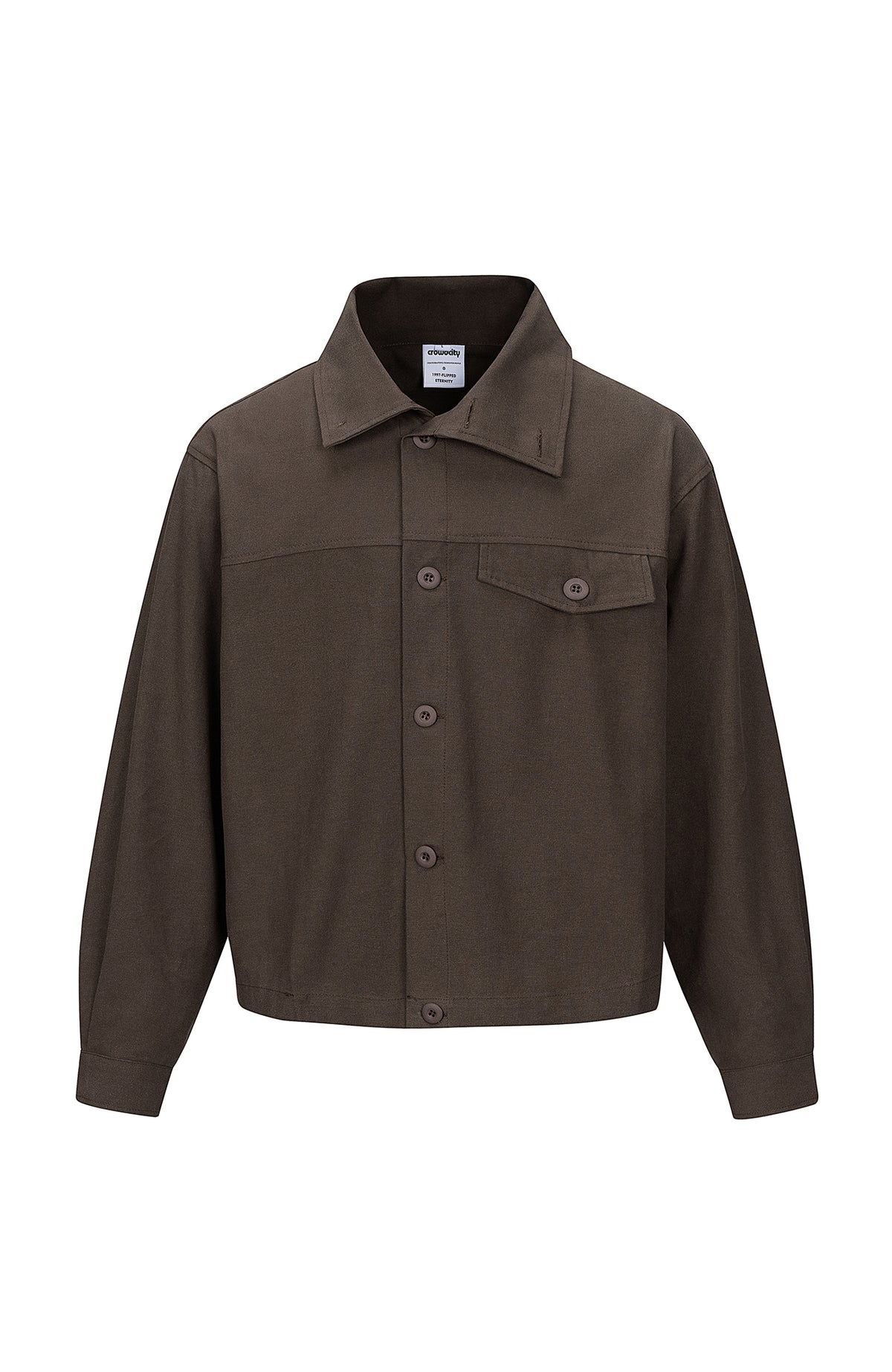 BOTANICA Deconstructed Asymmetric Placket Long-Sleeve Shirt