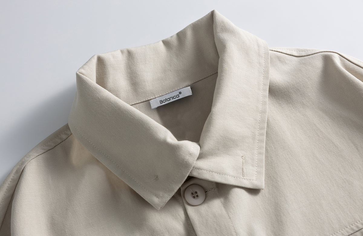 BOTANICA Deconstructed Asymmetric Placket Long-Sleeve Shirt