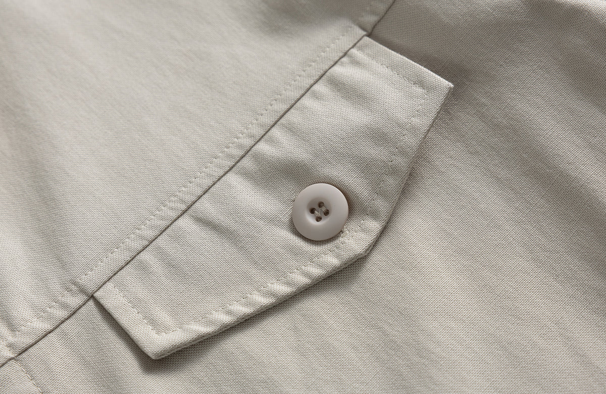BOTANICA Deconstructed Asymmetric Placket Long-Sleeve Shirt