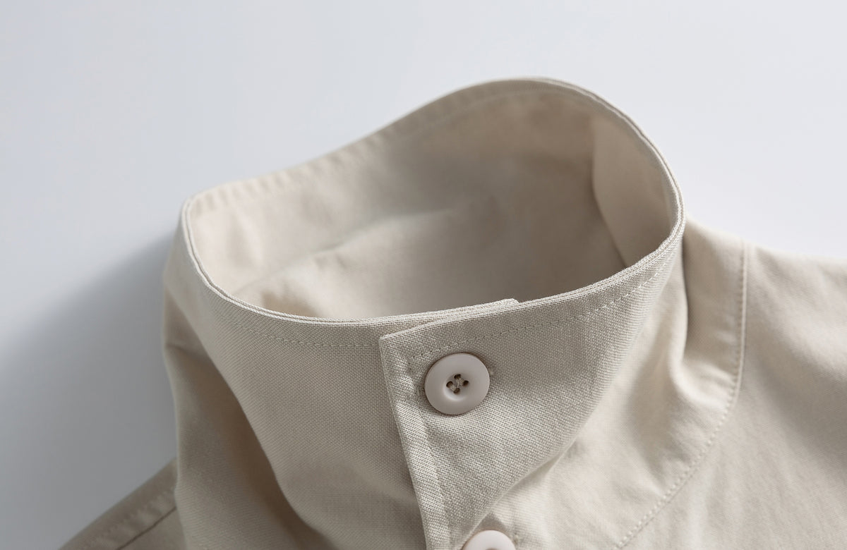 BOTANICA Deconstructed Asymmetric Placket Long-Sleeve Shirt