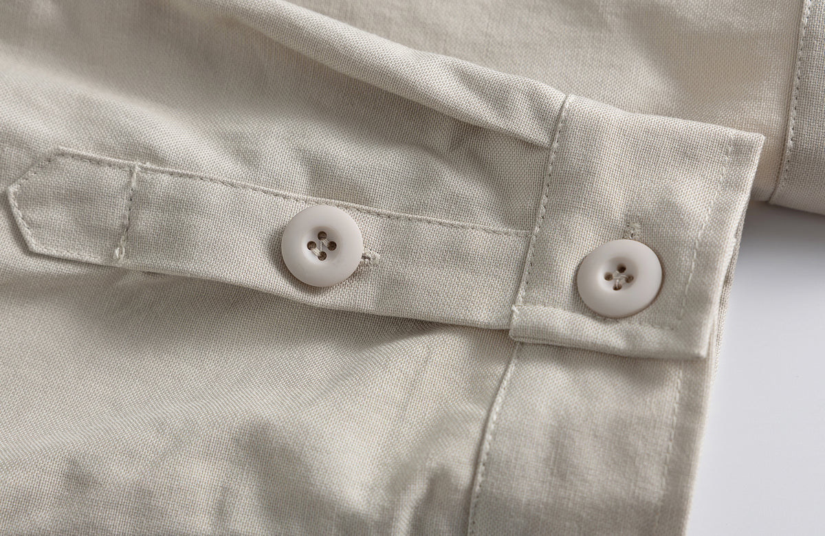 BOTANICA Deconstructed Asymmetric Placket Long-Sleeve Shirt