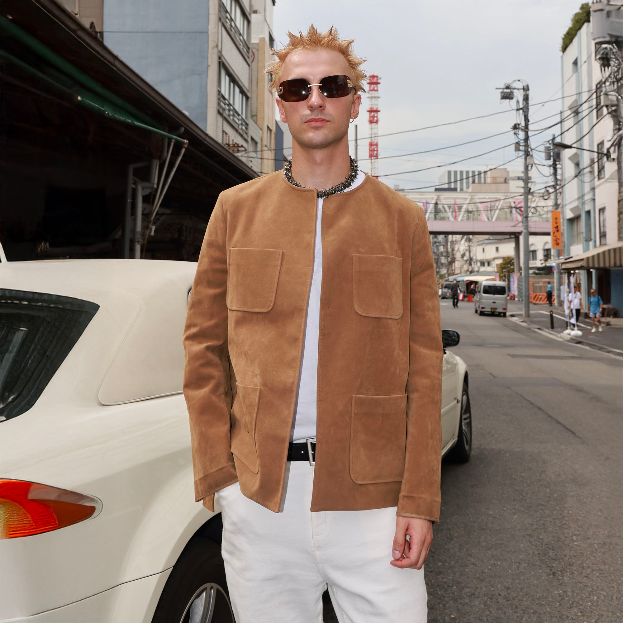 SOURPLUM Essential Suede Multi-Pocket Jacket