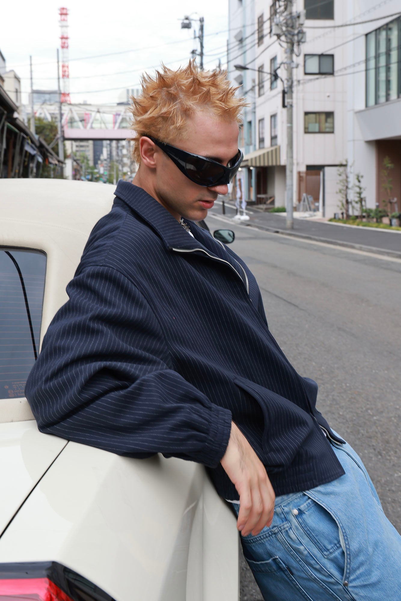 SOURPLUM Classic Striped Harrington Jacket
