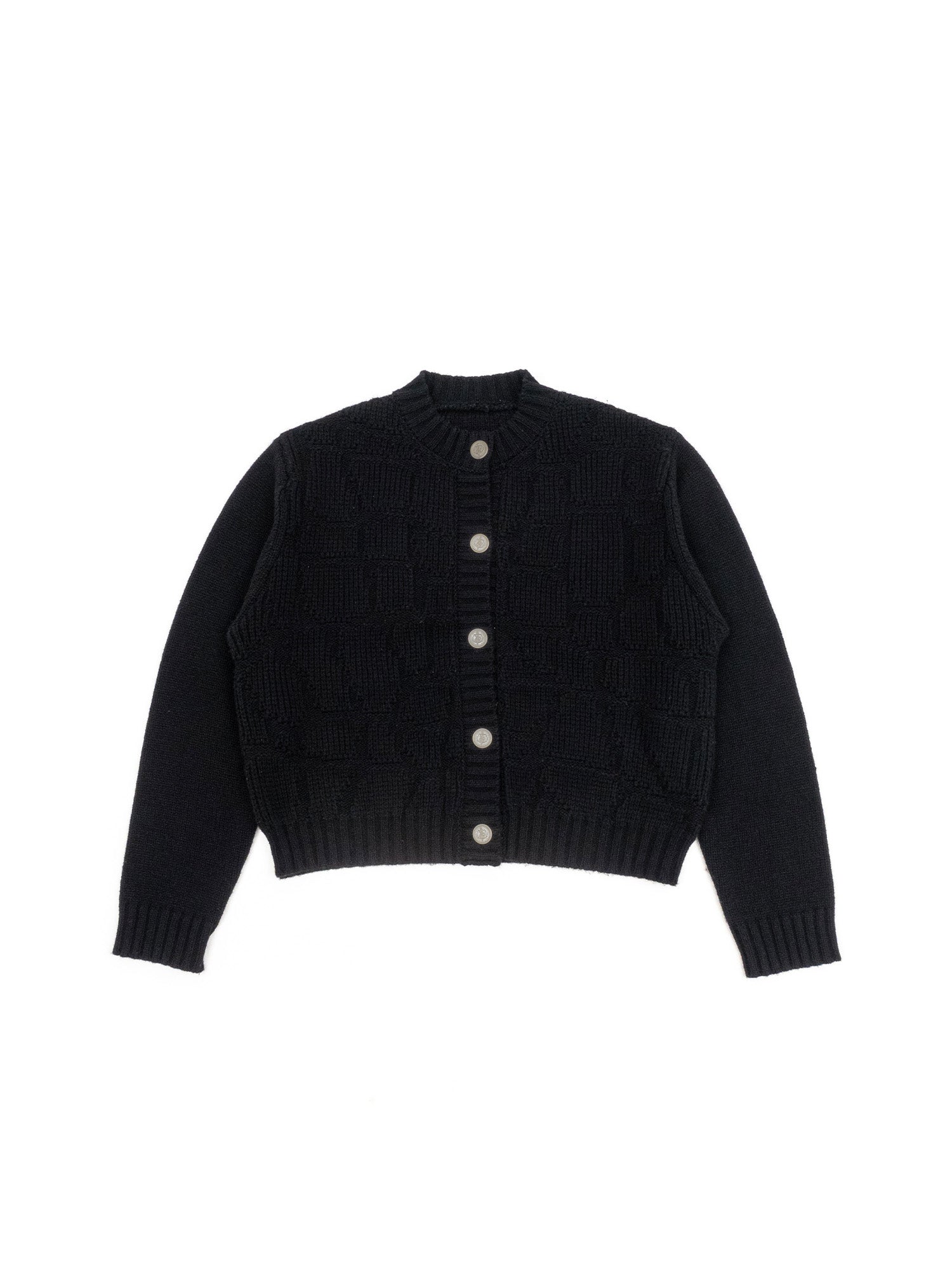 IN EXISTENCE Wool-Blend Snake Scale Jacquard Cardigan