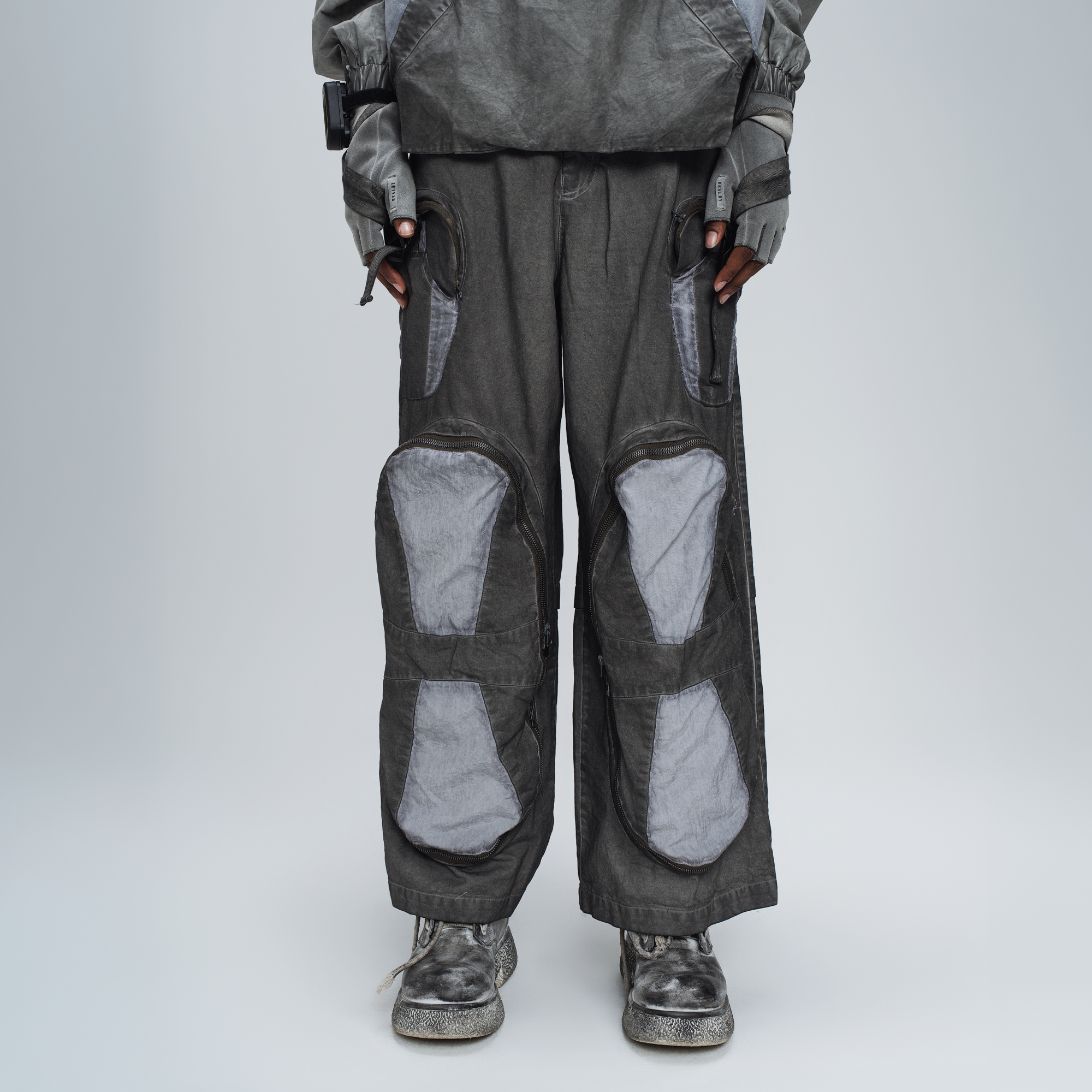 STEAM Multi-Pocket Spliced Parachute Cargo Pants